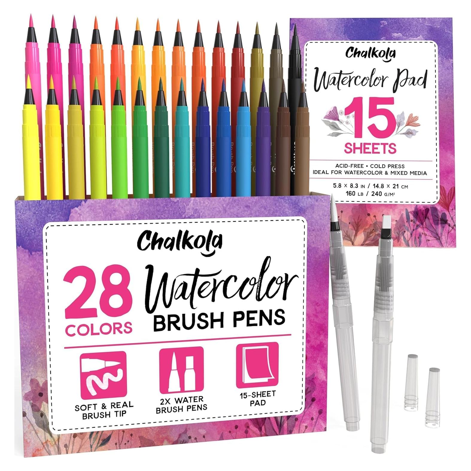 Set de 31 Piezas de Marcadores de Acuarela Chalkola - 28 Colores