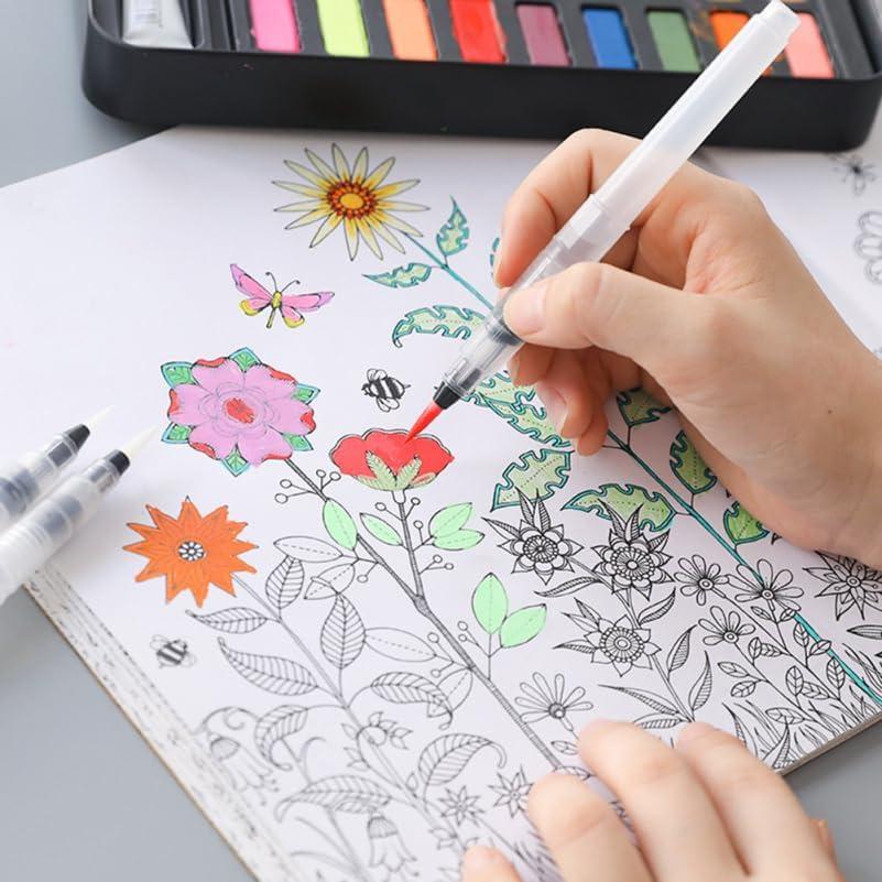 Set de 4 Pinceles de Agua STOBOK - Punta Fina, Media, Grande y Plana