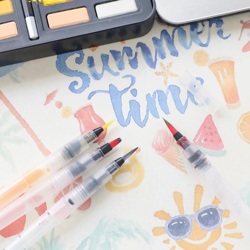 Set de 4 Pinceles de Agua STOBOK - Punta Fina, Media, Grande y Plana