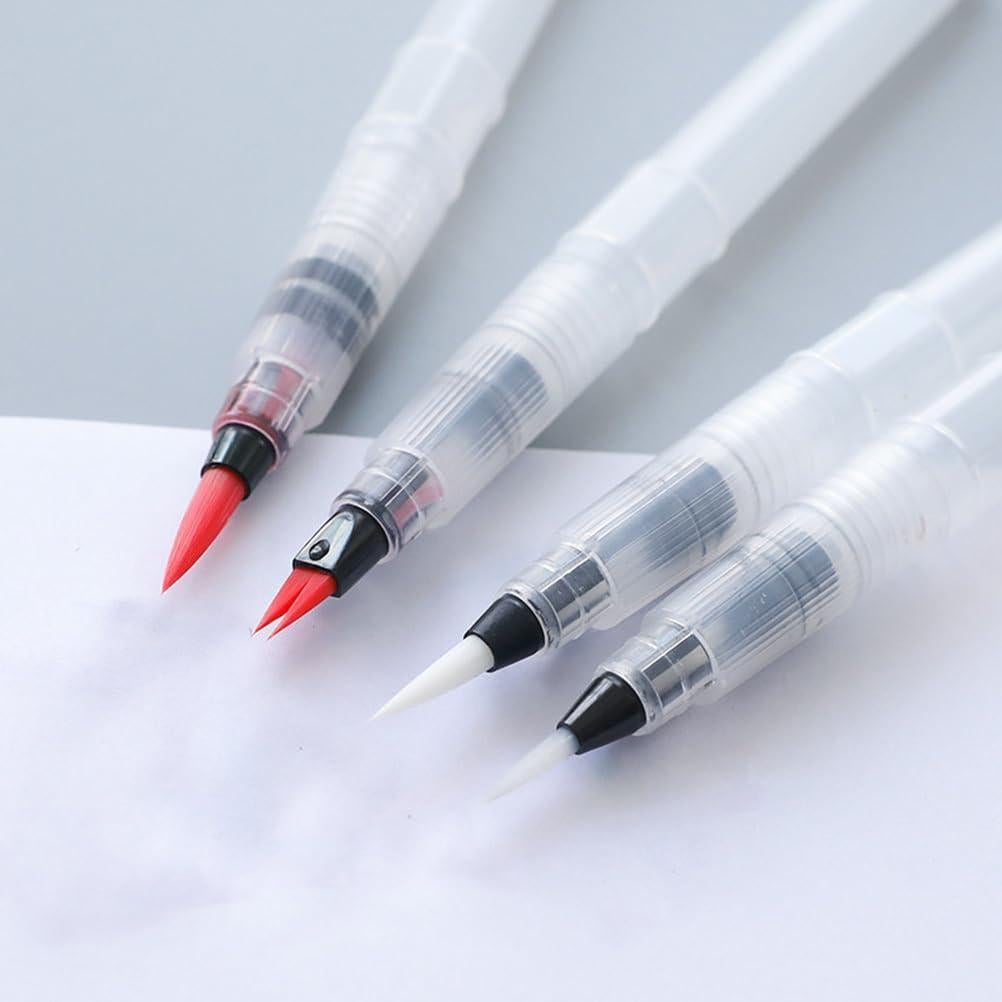 Set de 4 Pinceles de Agua STOBOK - Punta Fina, Media, Grande y Plana