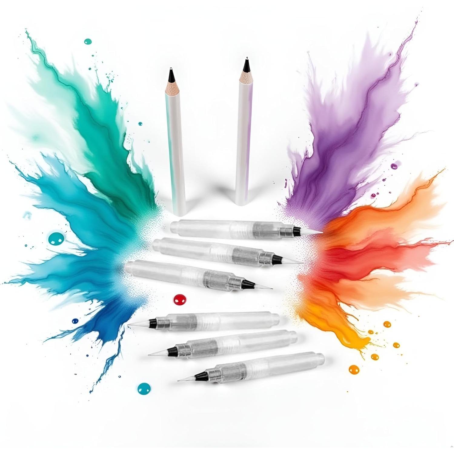 Juego de 6 Pinceles de Acuarela Rosojodg - 12 cm