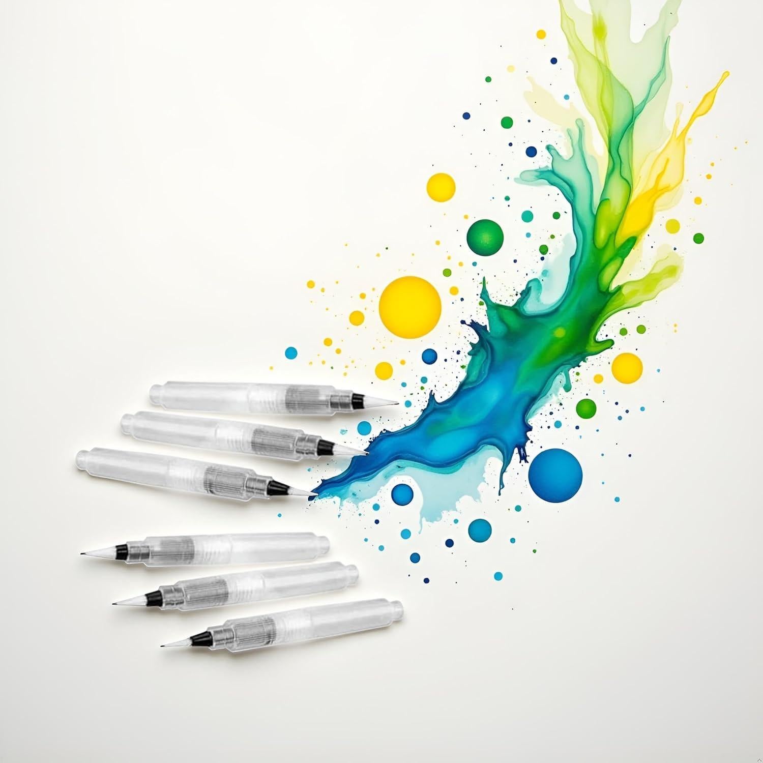 Juego de 6 Pinceles de Acuarela Rosojodg - 12 cm