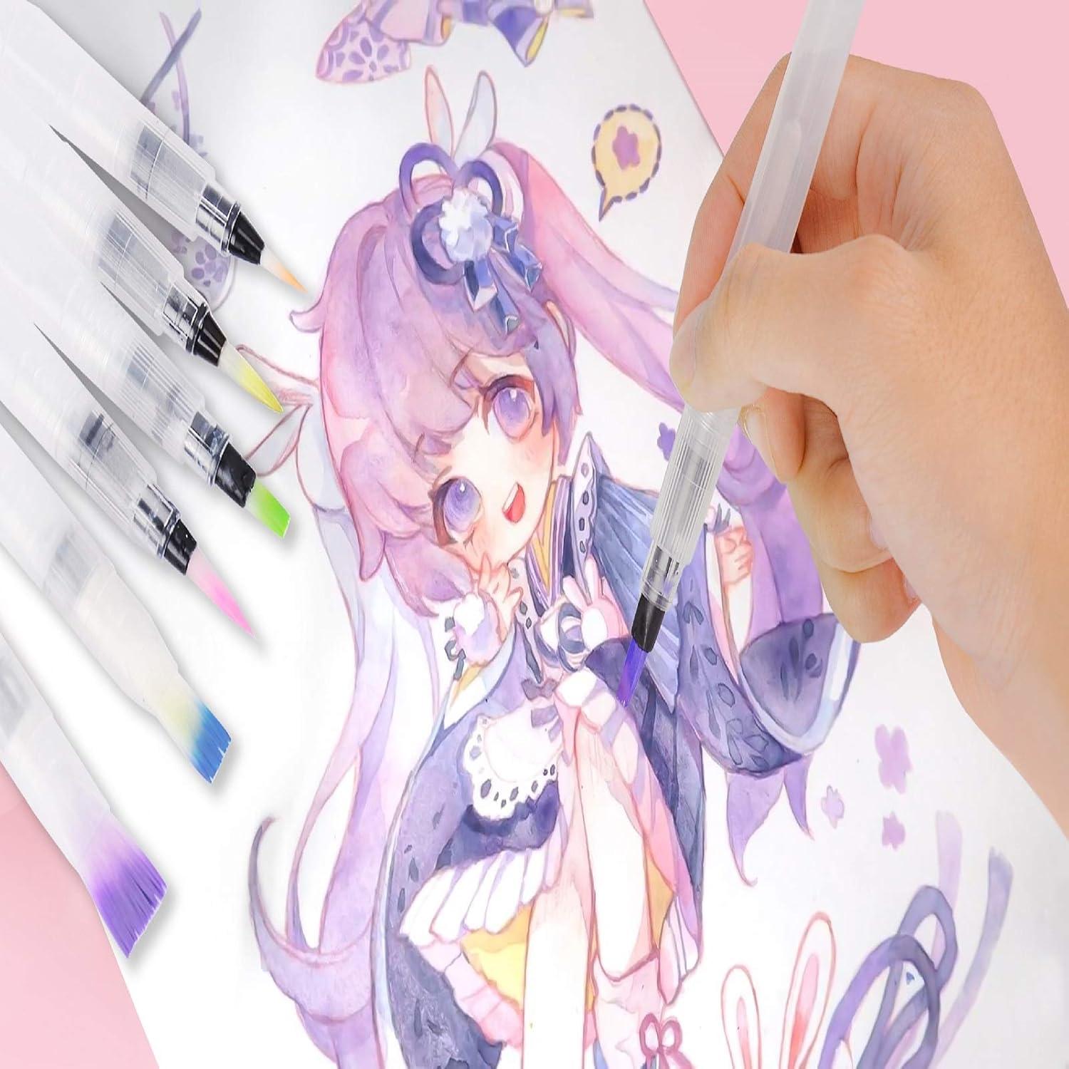 Set de 12 Plumas de Acuarela MAIYUE con Puntas de Nylon