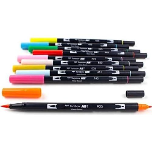 Marcadores de Arte Tombow Dual Brush Pen - Paquete de 10 Colores