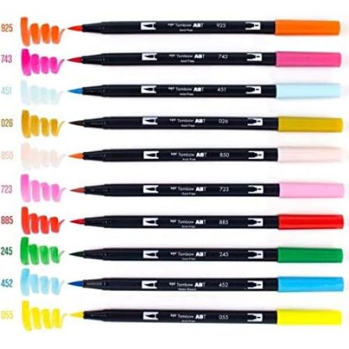 Marcadores de Arte Tombow Dual Brush Pen - Paquete de 10 Colores