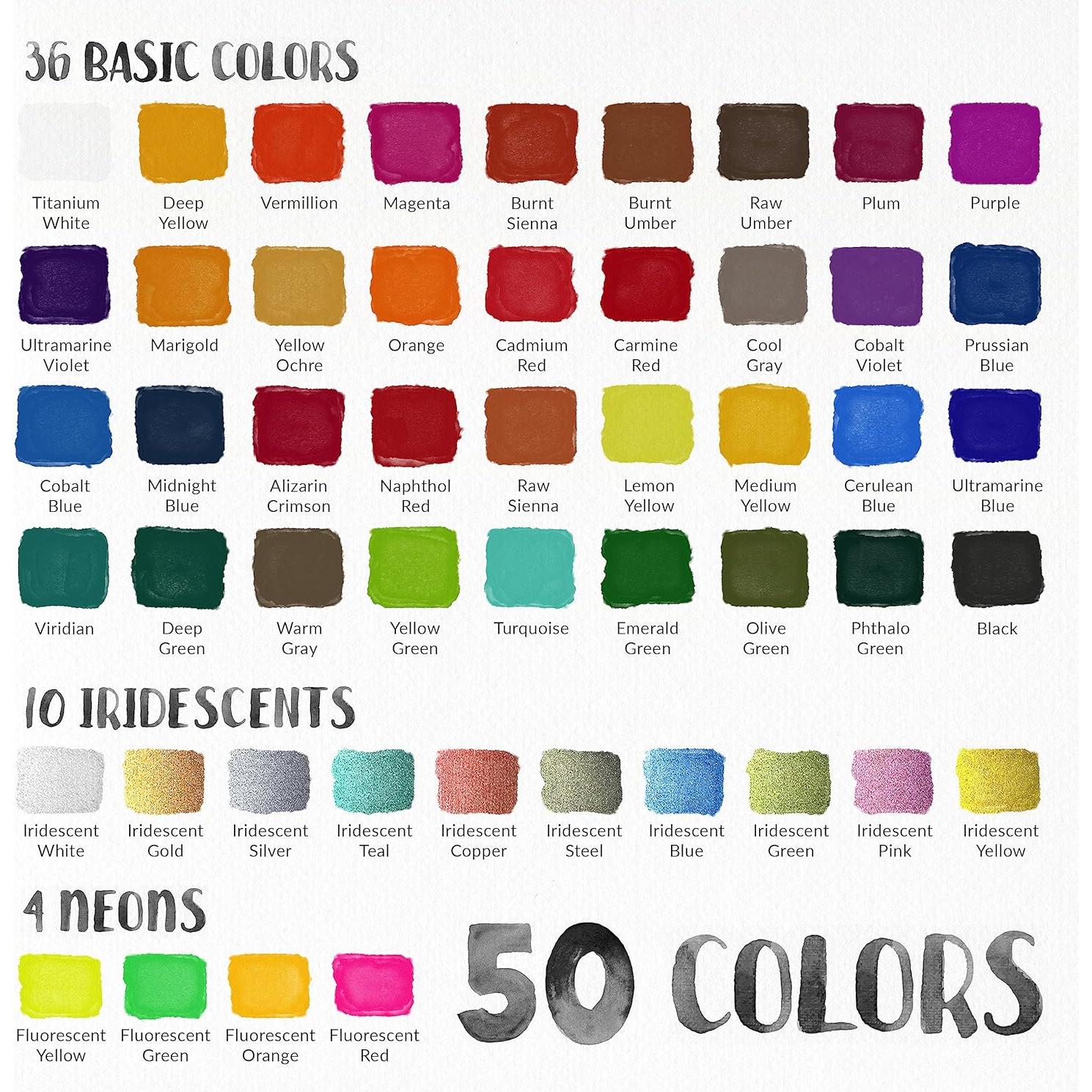 Juego de Acuarelas Funcils - 50 Colores de Viaje No Tóxicos