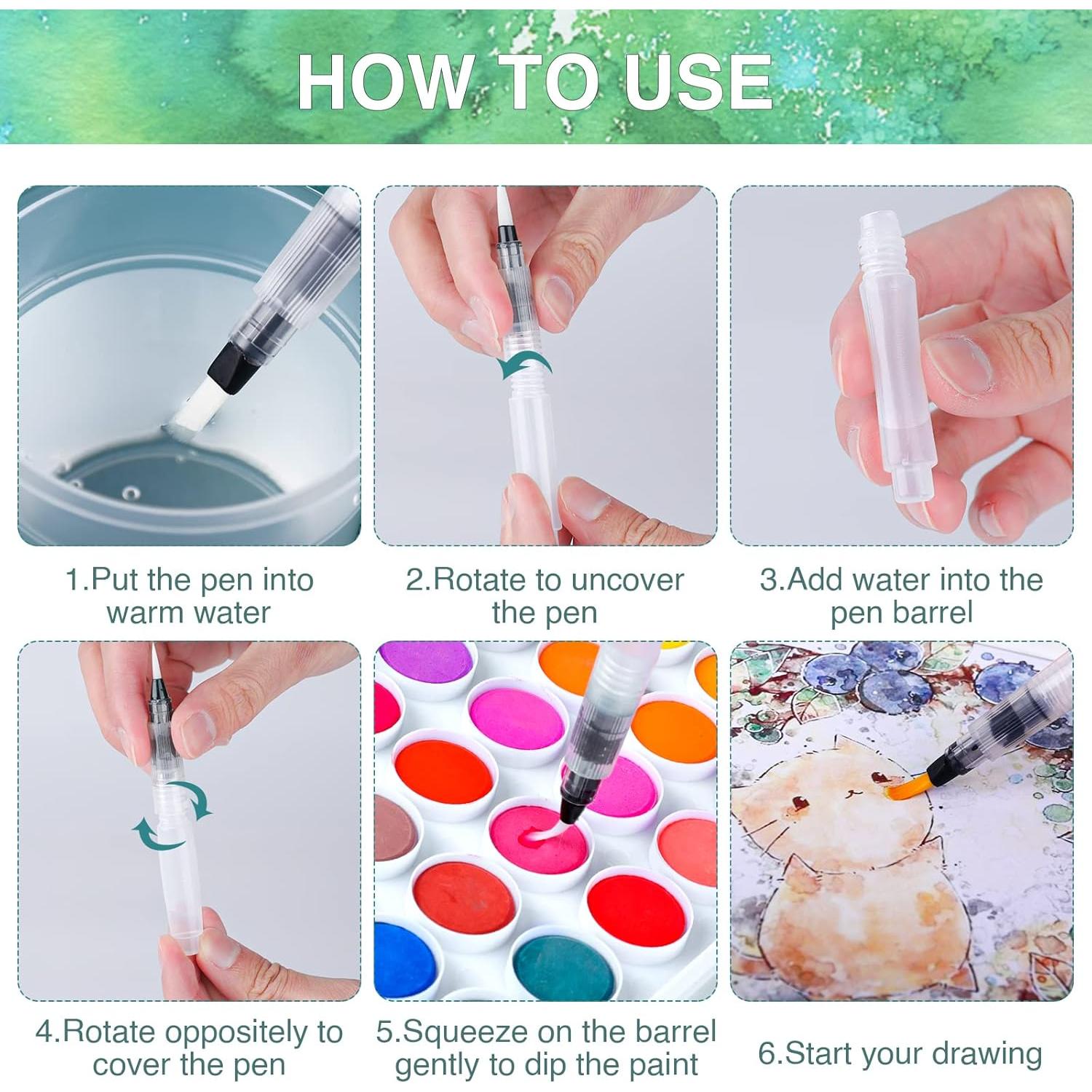 Set de Pintura Acuarela AROIC 65 Piezas 36 Colores para Niños y Adultos