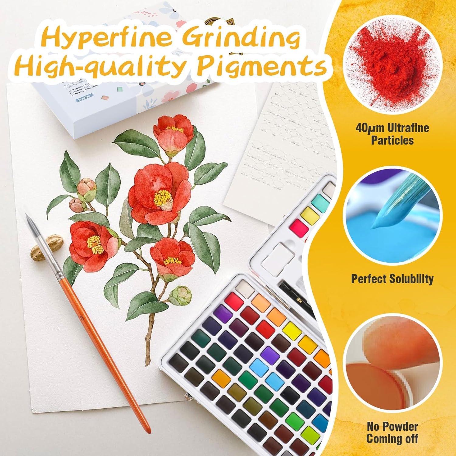 Juego de Pintura Acuarela Caliart 48 Colores No Tóxicos