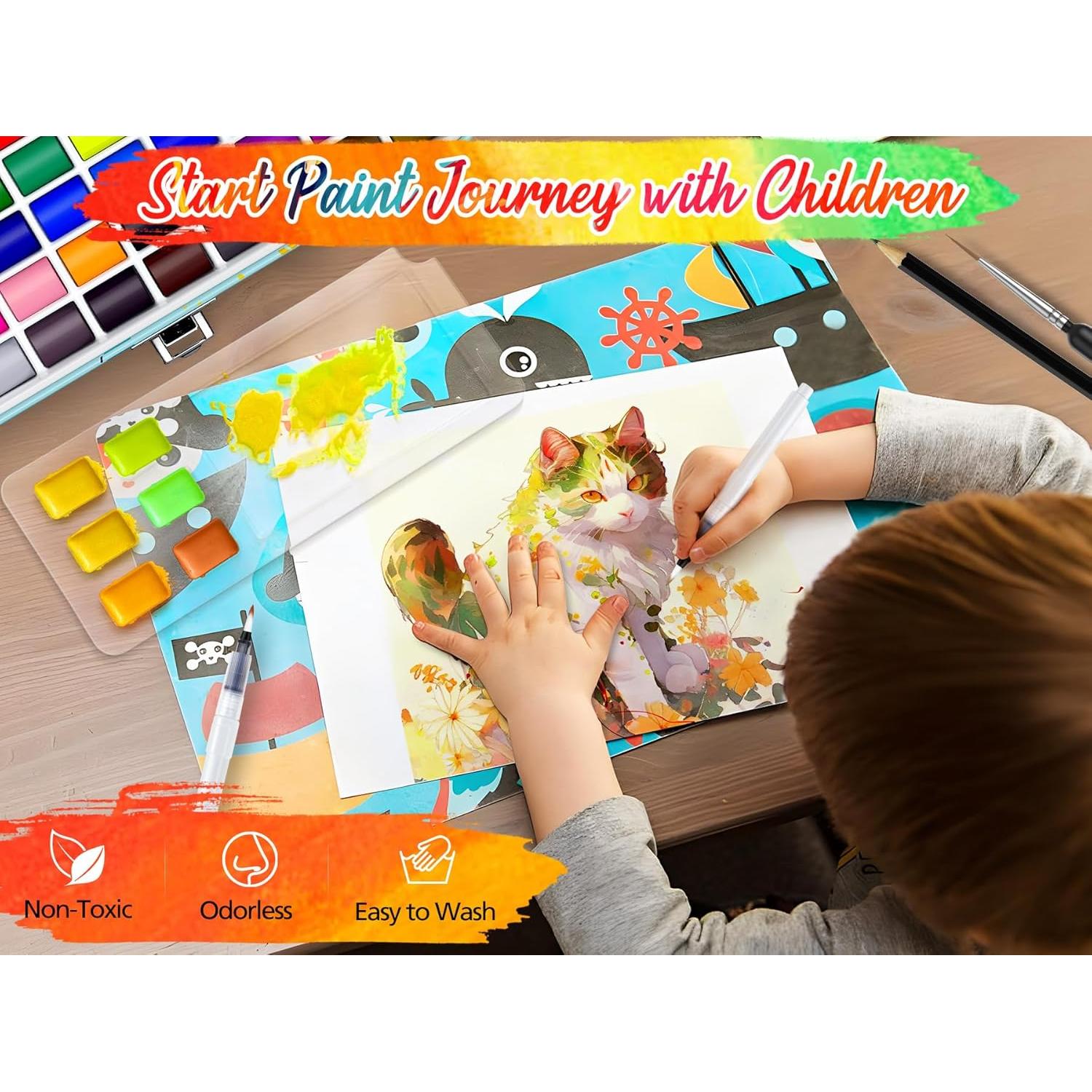 Juego de Pintura Acuarela Caliart 48 Colores No Tóxicos