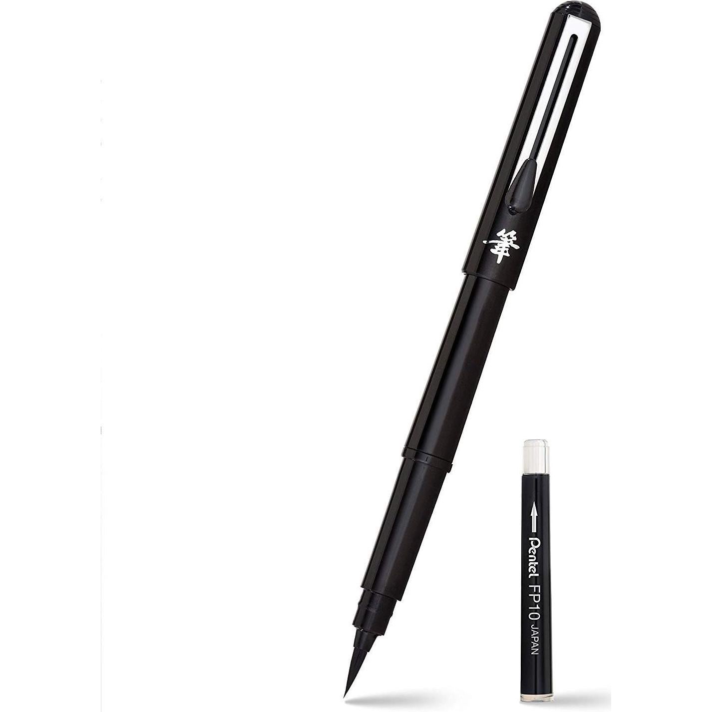 Bolígrafo de Pincel Pocket Pentel Arts con 2 Recargas Tinta Negra