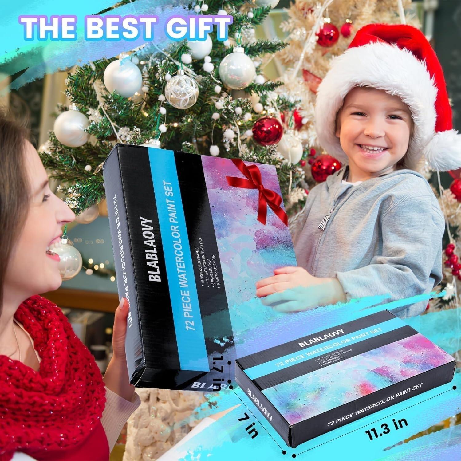 Set de Pintura Acuarela Blablaovy 48 Colores con Pinceles y Bloc