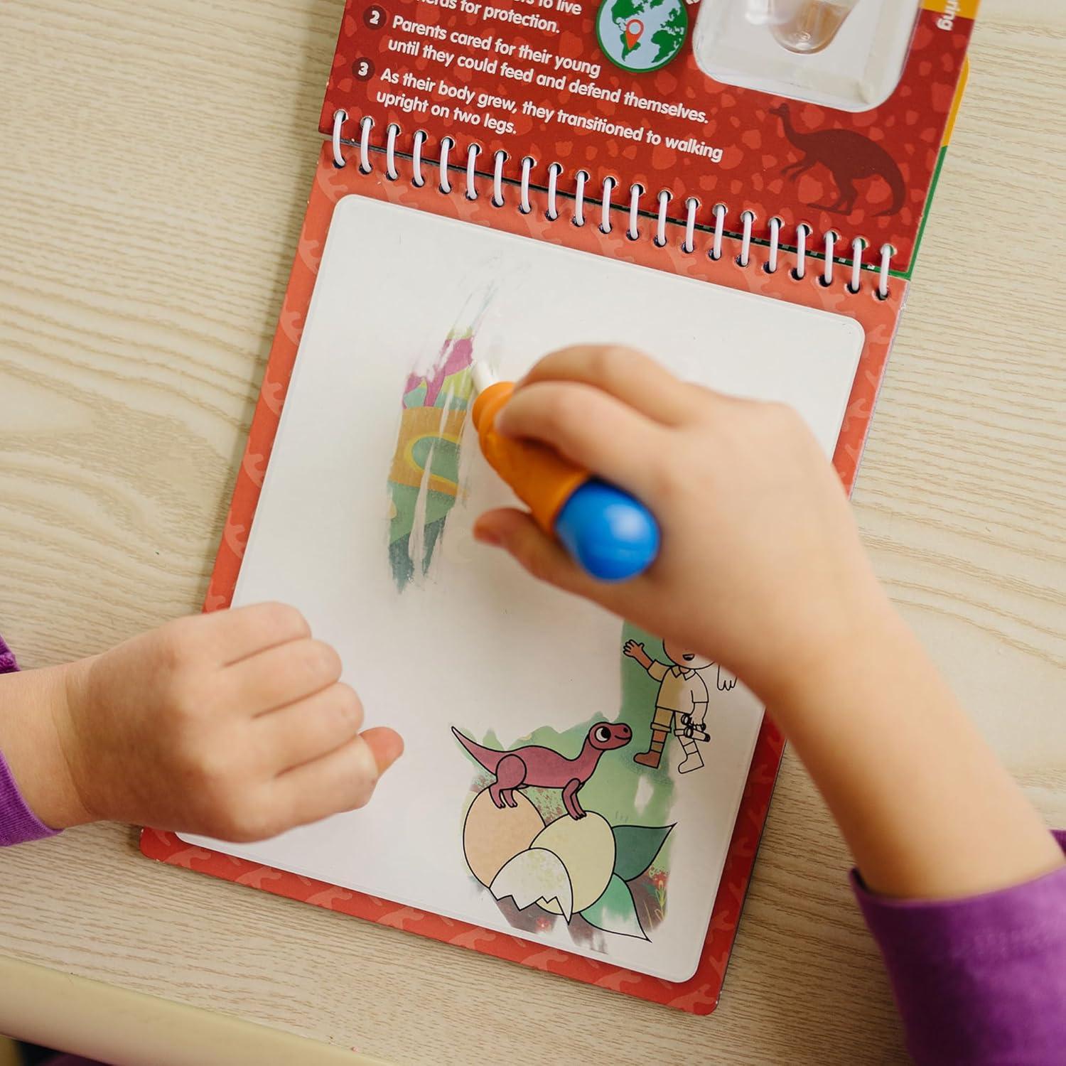 Libro de Actividades KangaToys Familias de Dinosaurios - Pincel de Agua Reutilizable