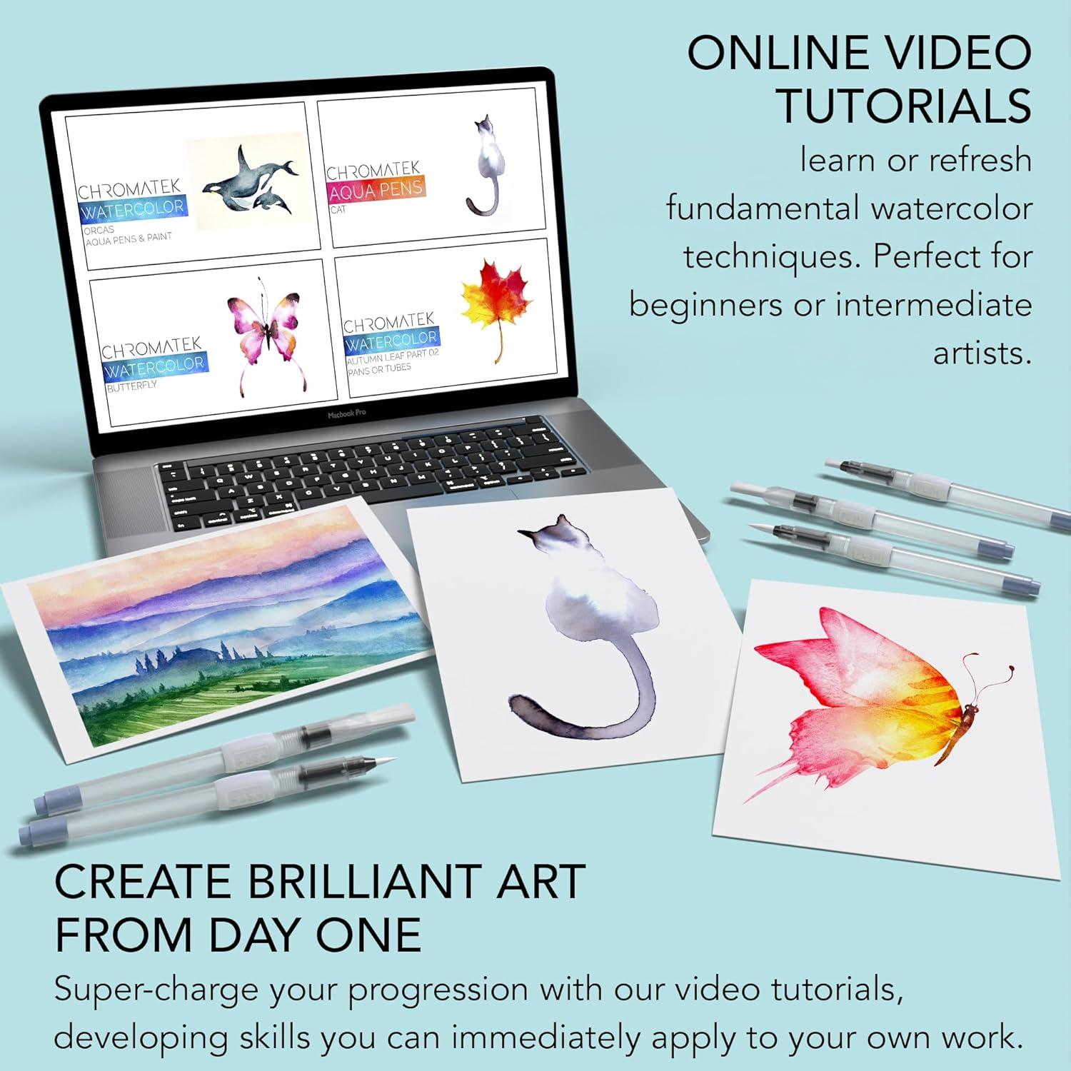 Pinceles de Agua Chromatek - Paquete de 6 - Acuarela Portátil