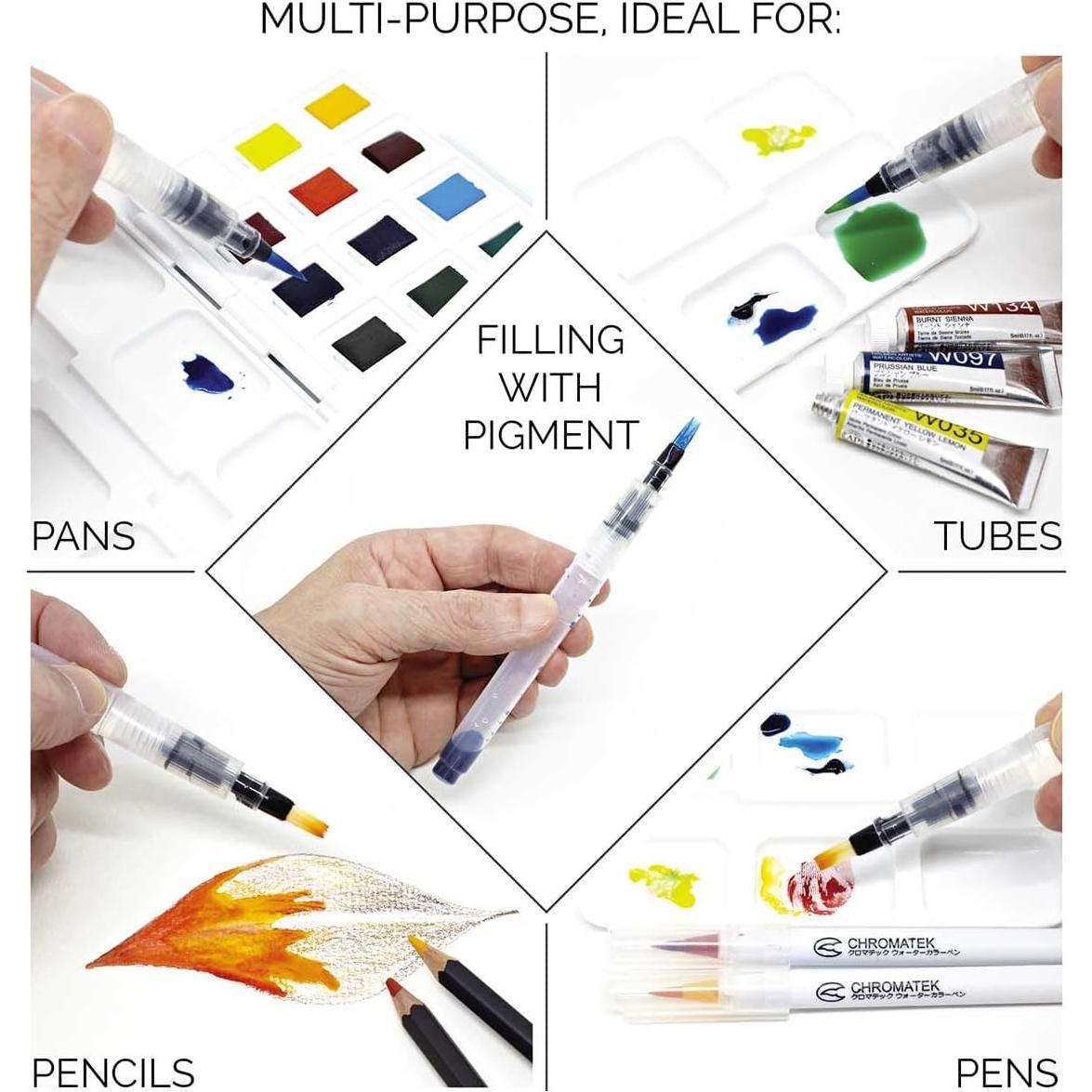 Pinceles de Agua Chromatek - Paquete de 6 - Acuarela Portátil
