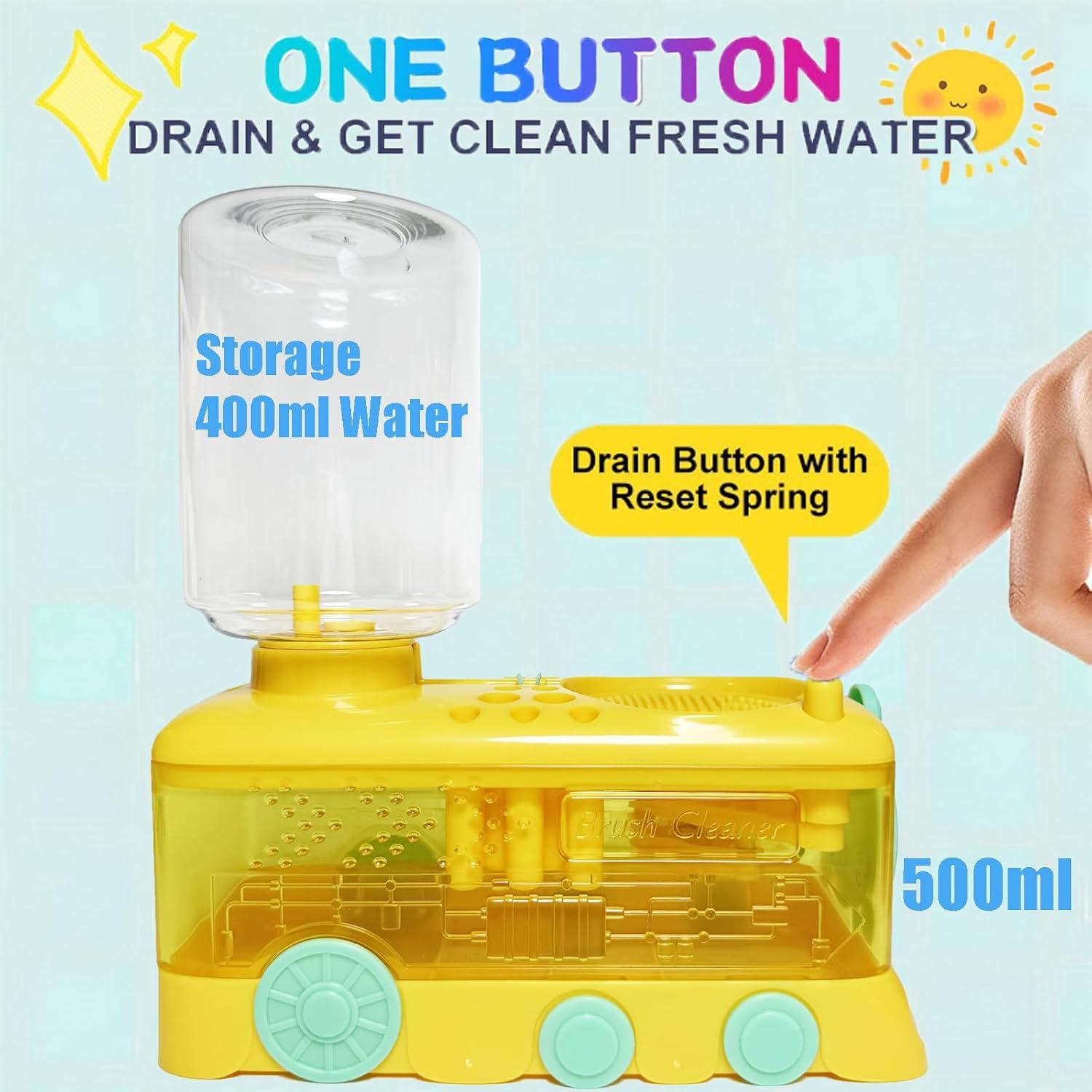 Limpiador de Pinceles WZWXXQ con Bandeja y Capacidad 400ml