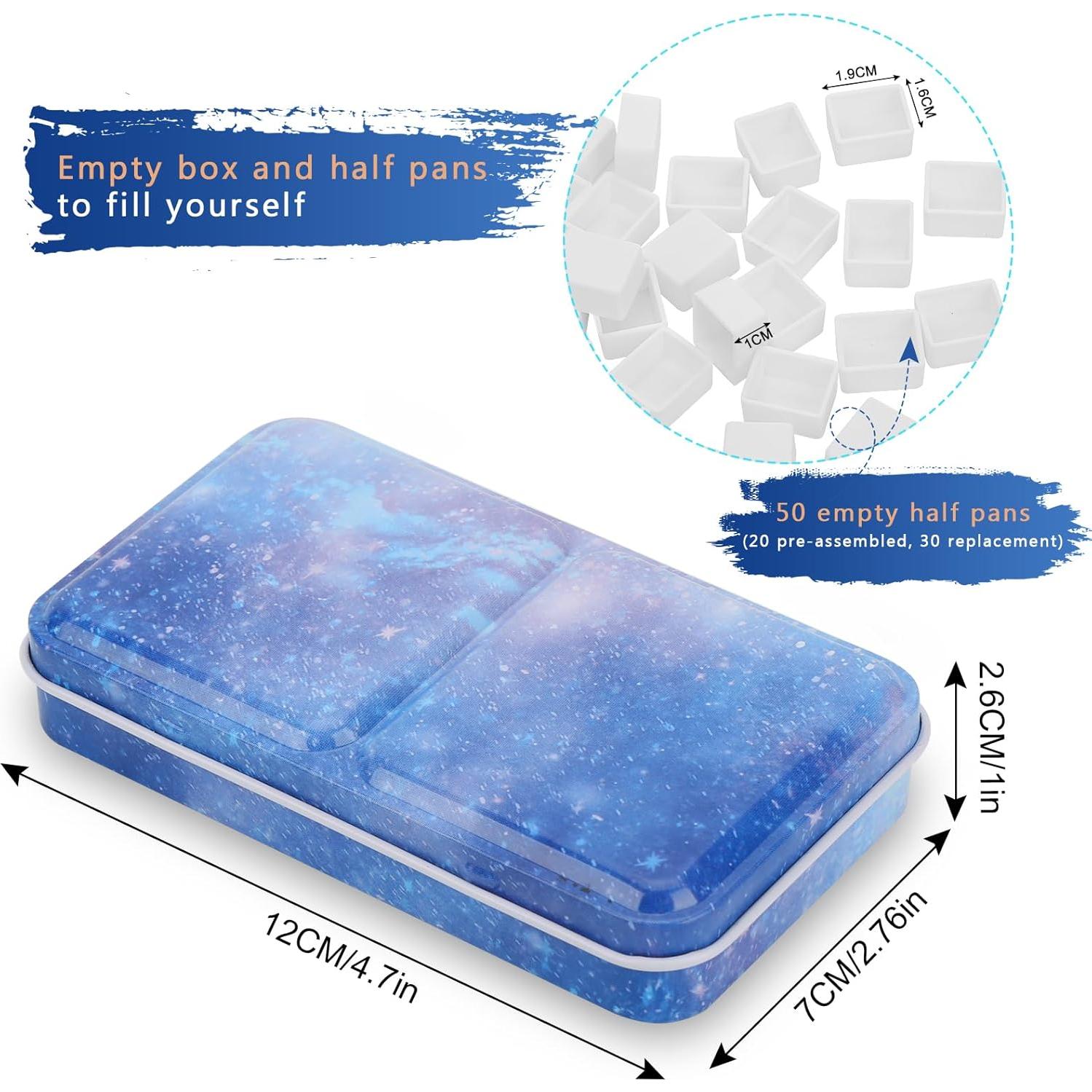 Paleta de Acuarela PEVART con 50 Medias Cubetas Vacías