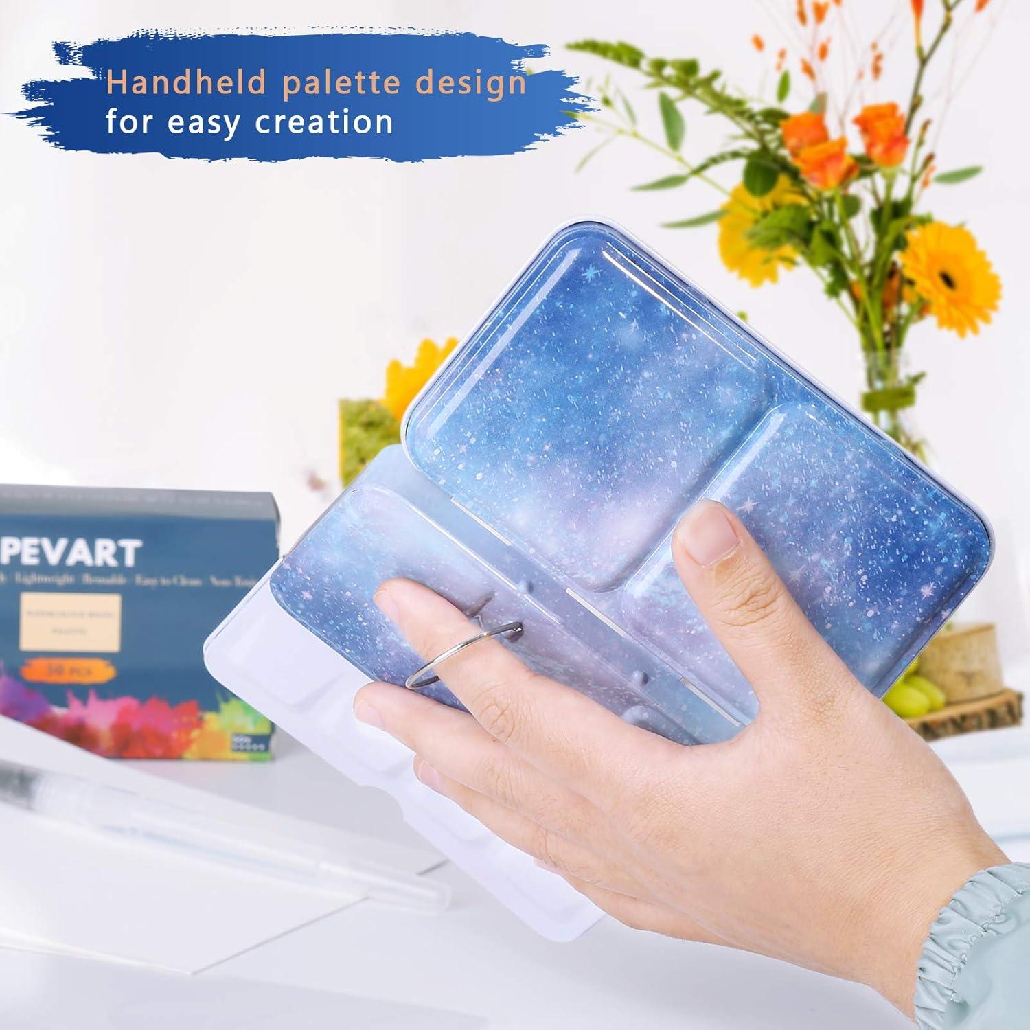 Paleta de Acuarela PEVART con 50 Medias Cubetas Vacías