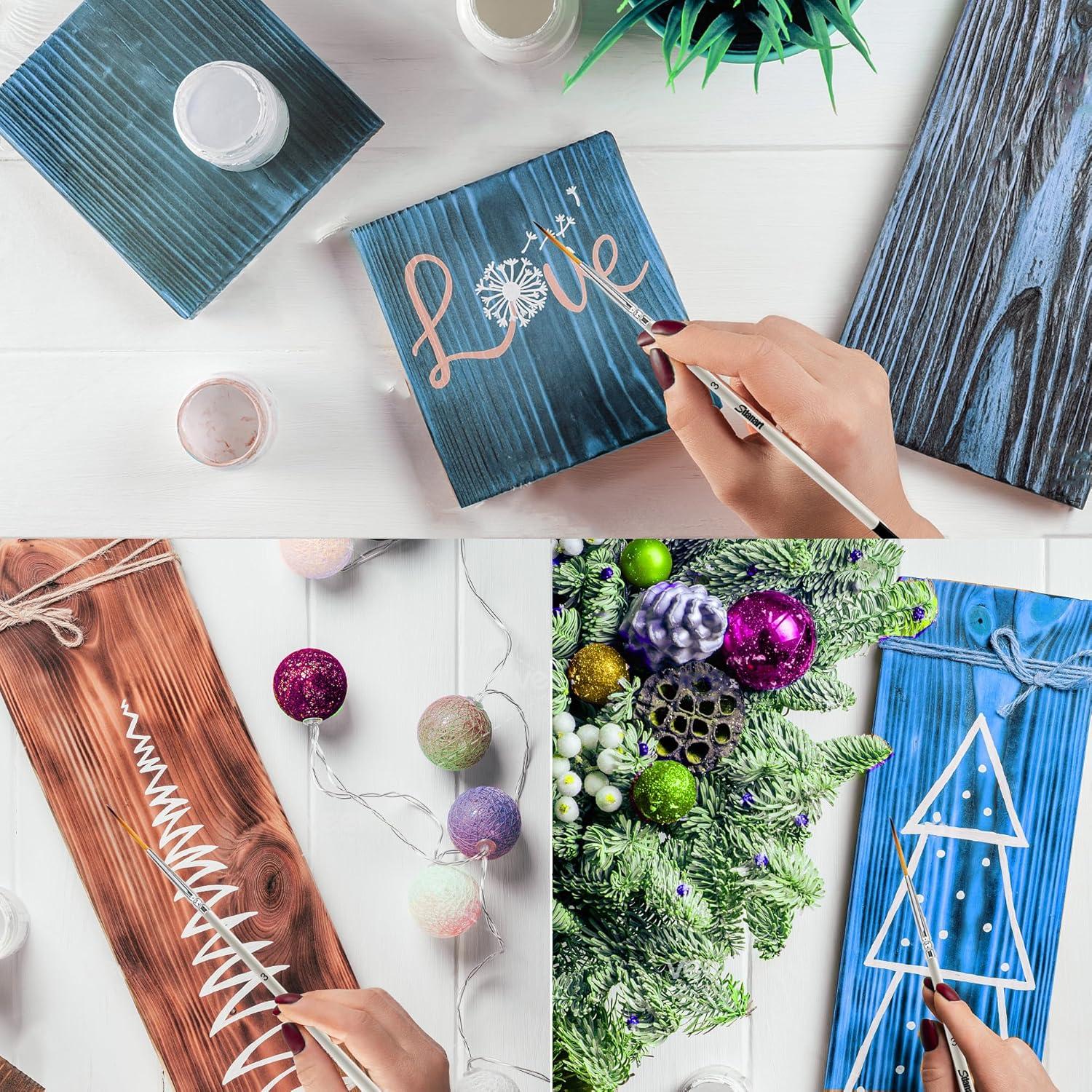 Pincel Liner de Script Sdanart 6 Piezas Punta Fina Nylon