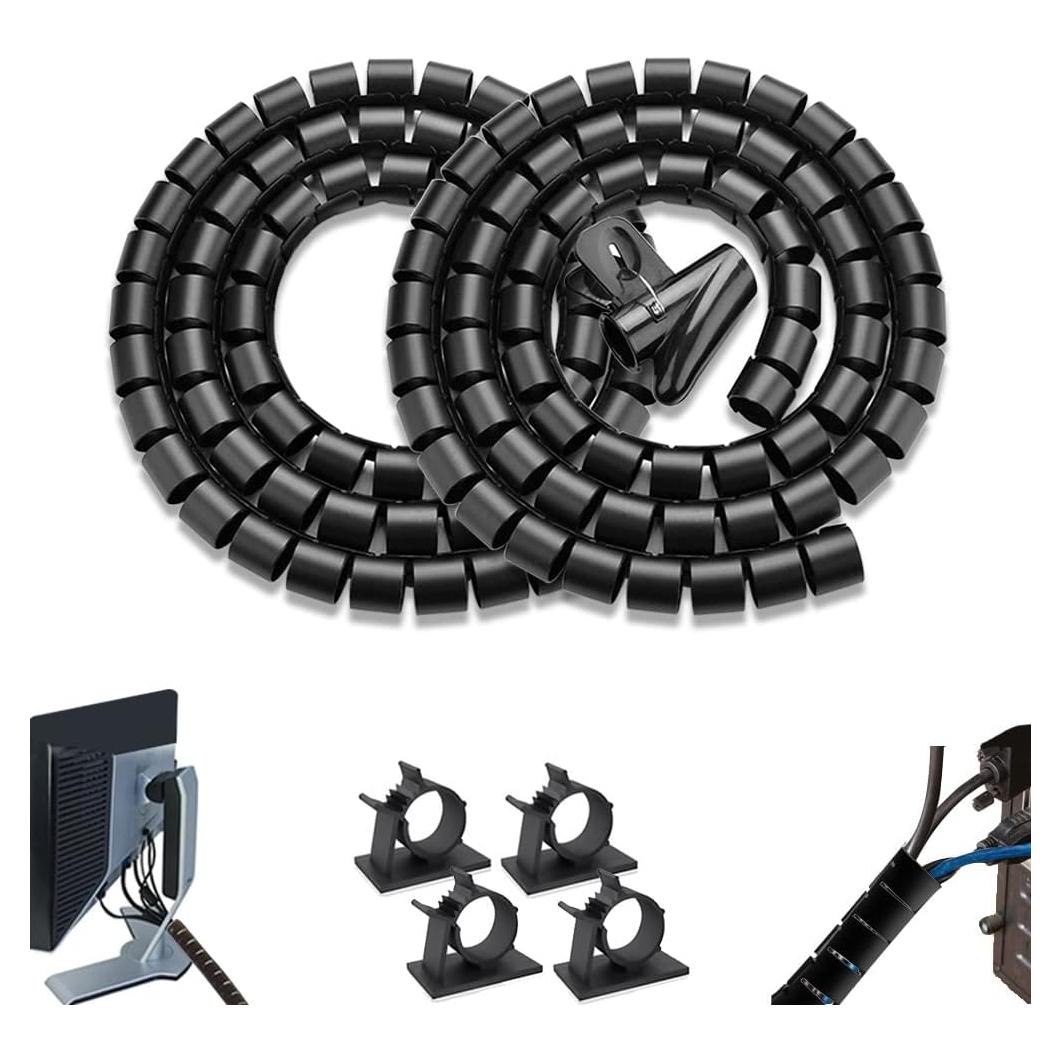 Manga Organizador de Cables Fanoshon 2 Pcs 1,52 m Negro