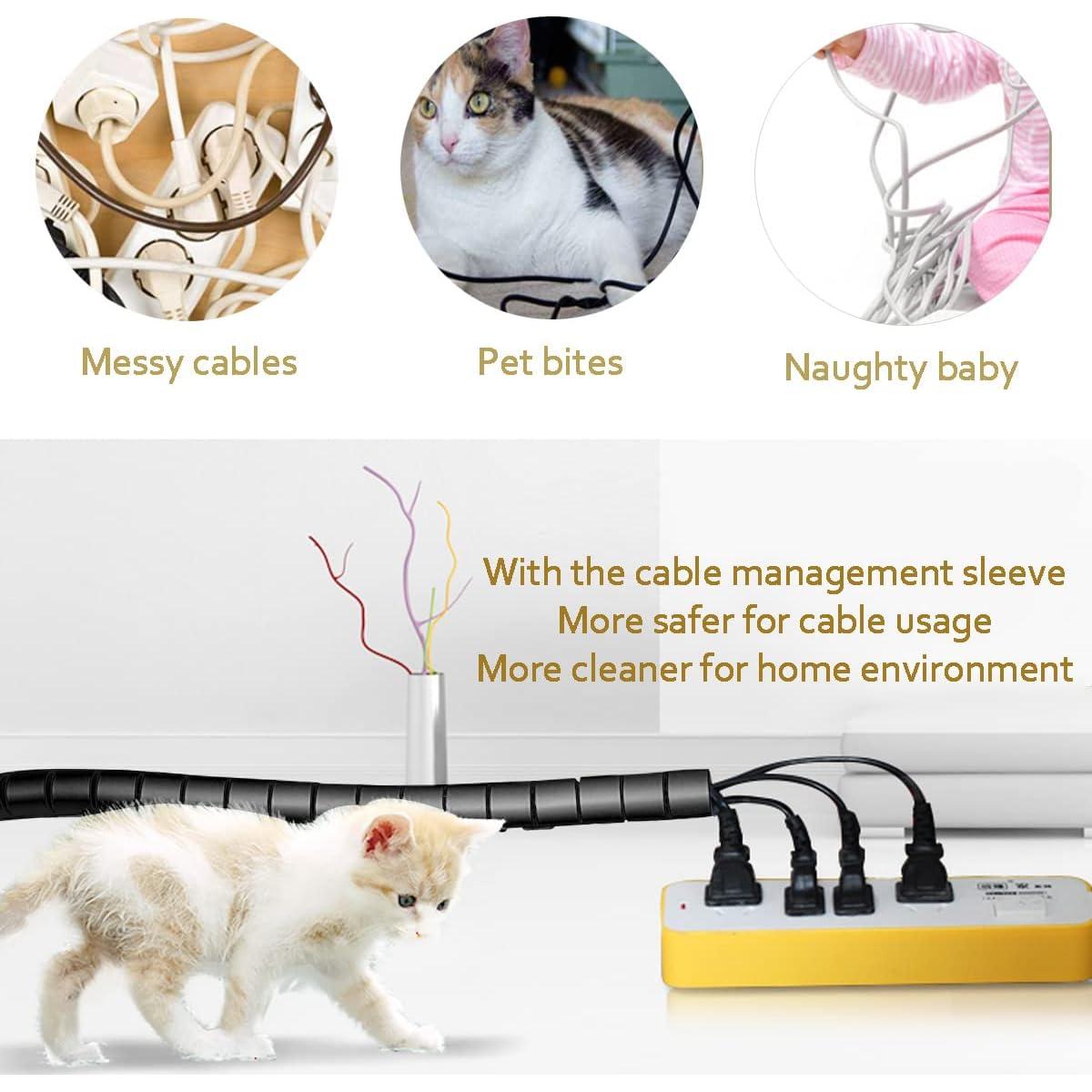 Manga Organizador de Cables Fanoshon 2 Pcs 1,52 m Negro