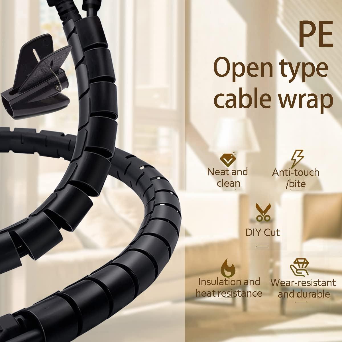 Manga Organizador de Cables Fanoshon 2 Pcs 1,52 m Negro