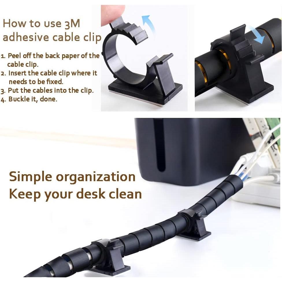 Manga Organizador de Cables Fanoshon 2 Pcs 1,52 m Negro