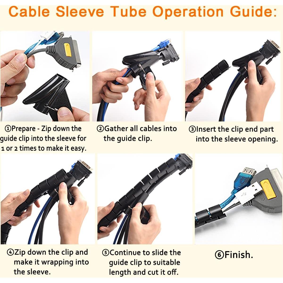 Manga Organizador de Cables Fanoshon 2 Pcs 1,52 m Negro