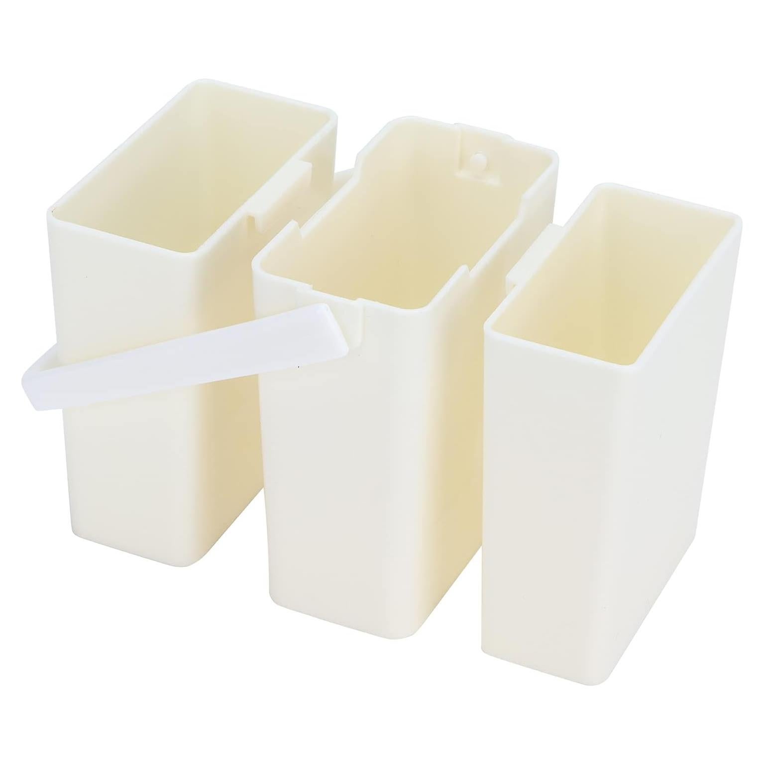 Cubo para Lavado de Pinceles Jerss 3 Piezas Portátil Blanco