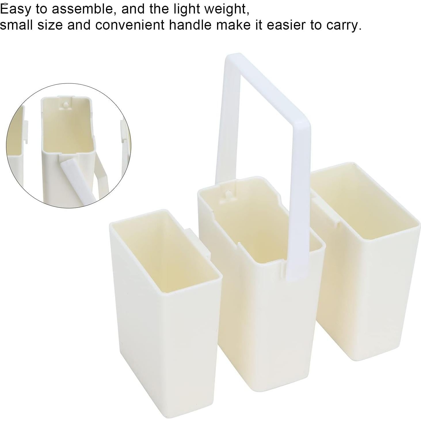 Cubo para Lavado de Pinceles Jerss 3 Piezas Portátil Blanco