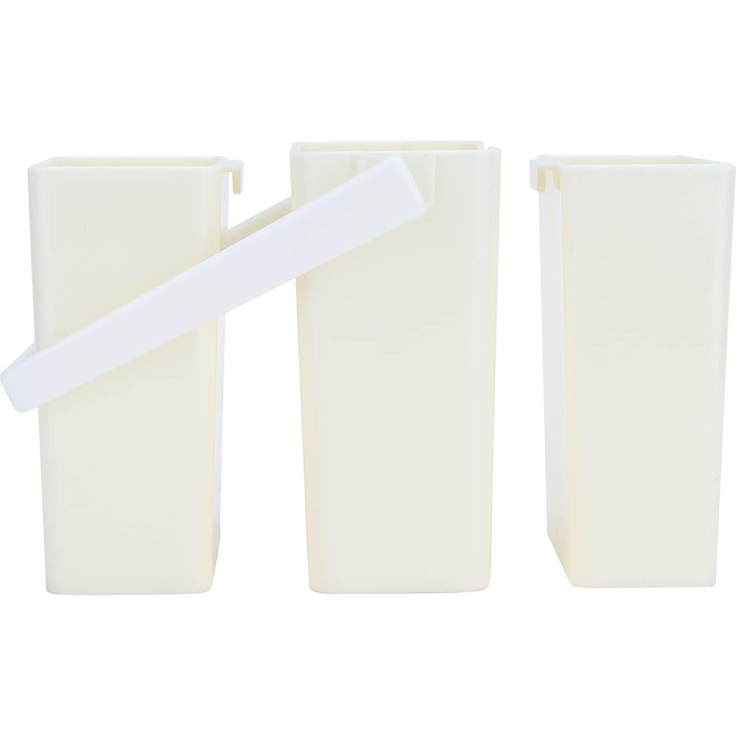 Cubo para Lavado de Pinceles Jerss 3 Piezas Portátil Blanco