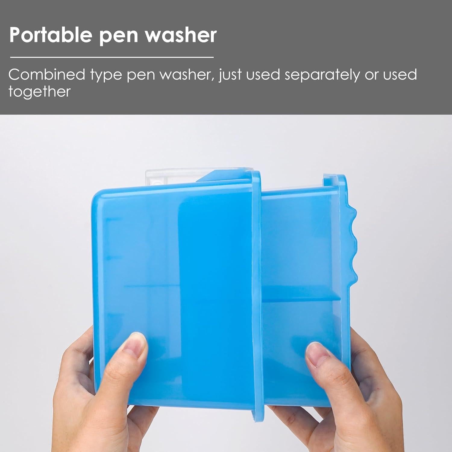 Cubeta de Lavado de Pinceles JANKOW Doble Desmontable Azul