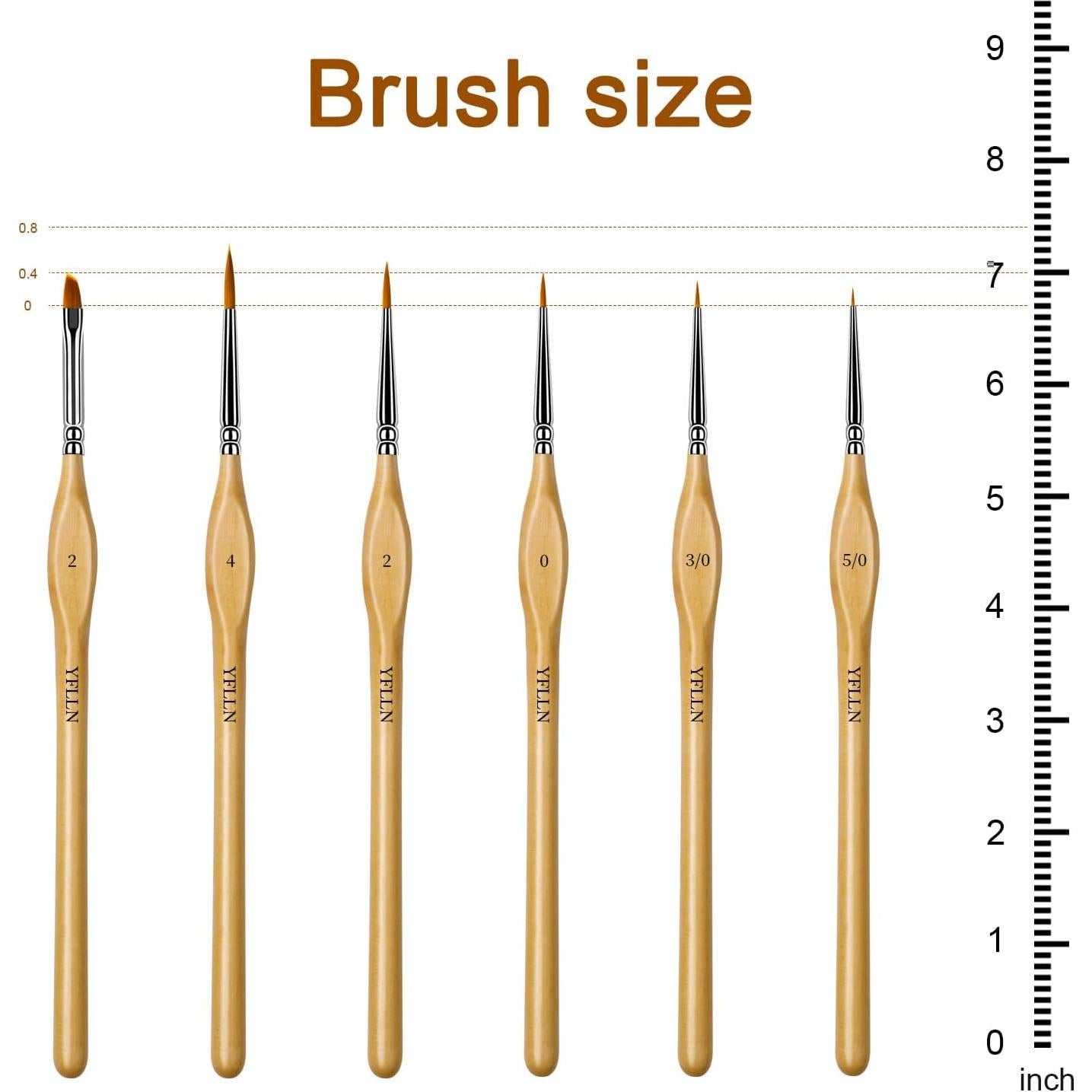 Juego de 6 Pinceles de Pintura YFLLN con Mango Triangular