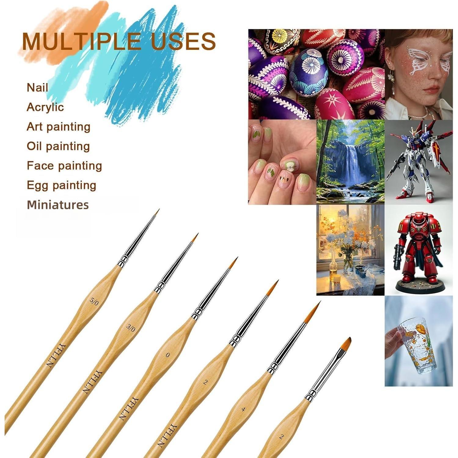 Juego de 6 Pinceles de Pintura YFLLN con Mango Triangular