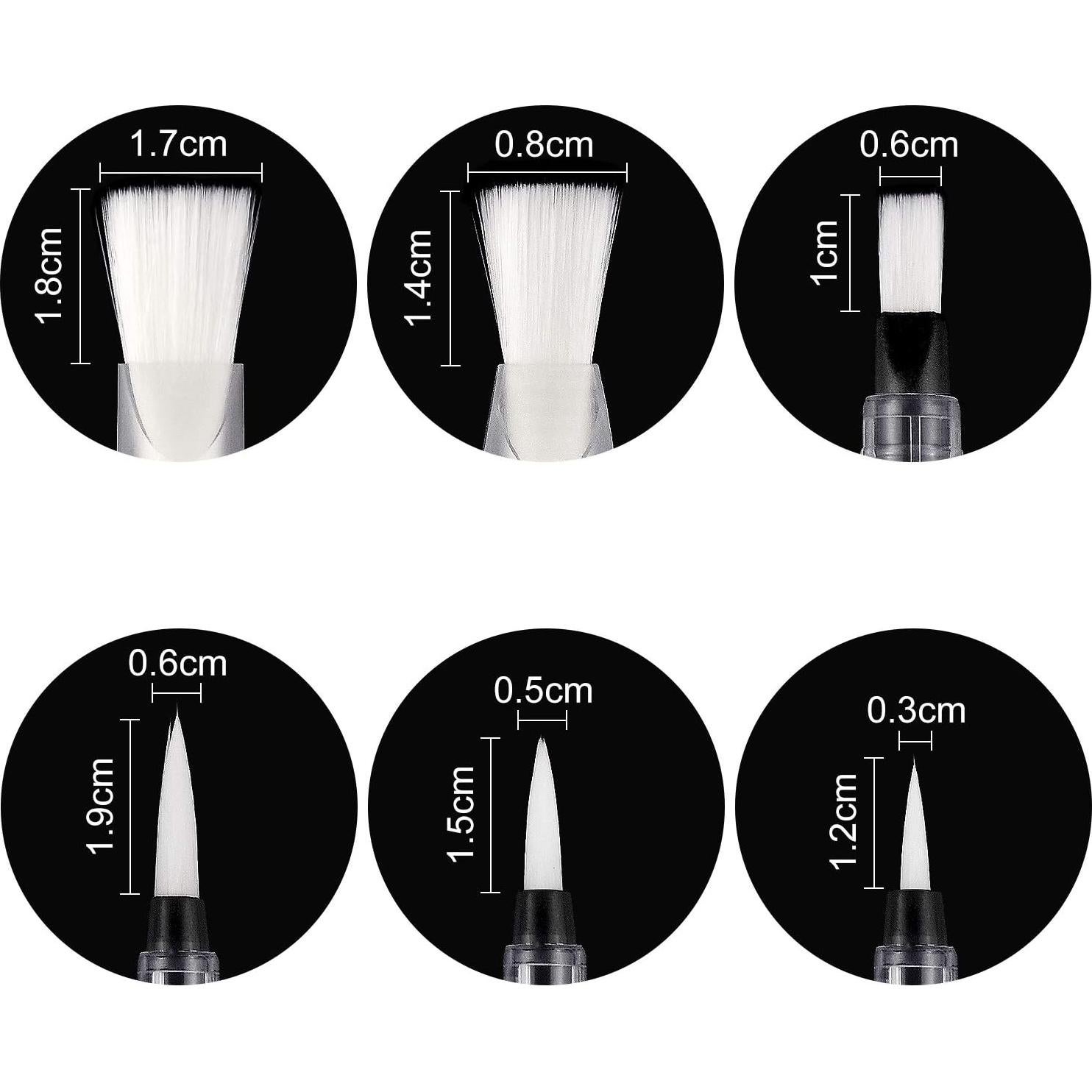 Set de 12 Pinceles de Acuarela Awpeye - Nylon, 3 Tamaños