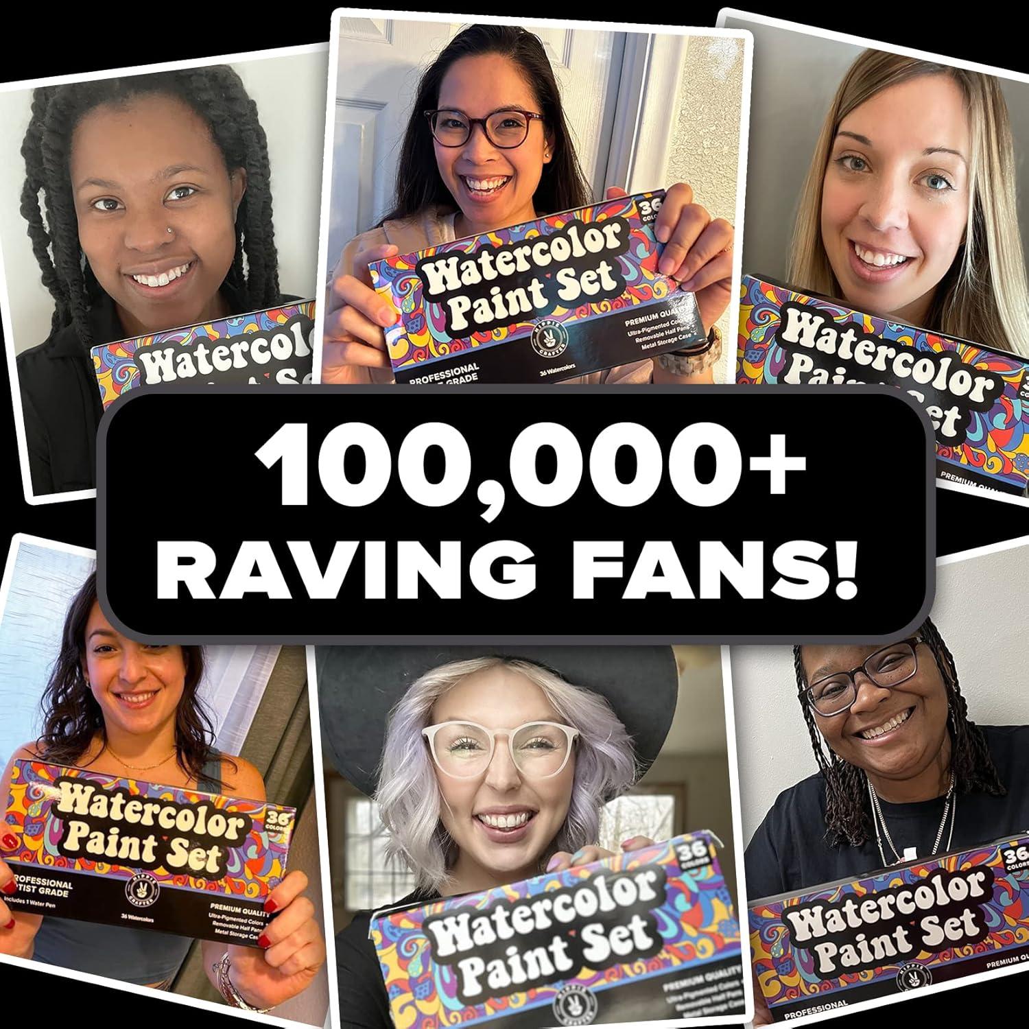 Juego de Pintura Acuarela Profesional Hippie Crafter 36 Colores