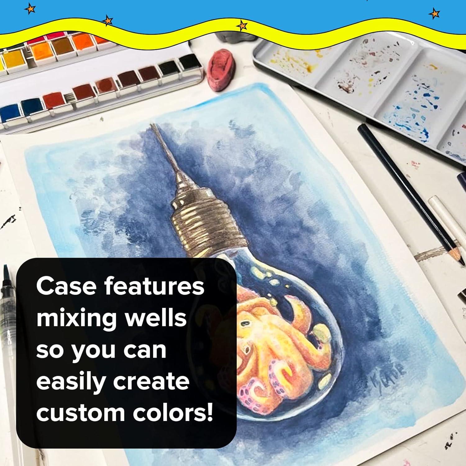 Juego de Pintura Acuarela Profesional Hippie Crafter 36 Colores