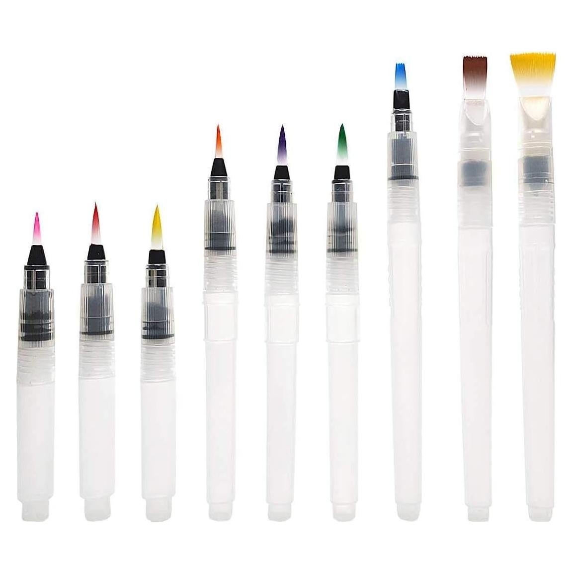 Juego de 9 Plumas de Pincel Acuarelables GOOHEE - Fáciles de Usar