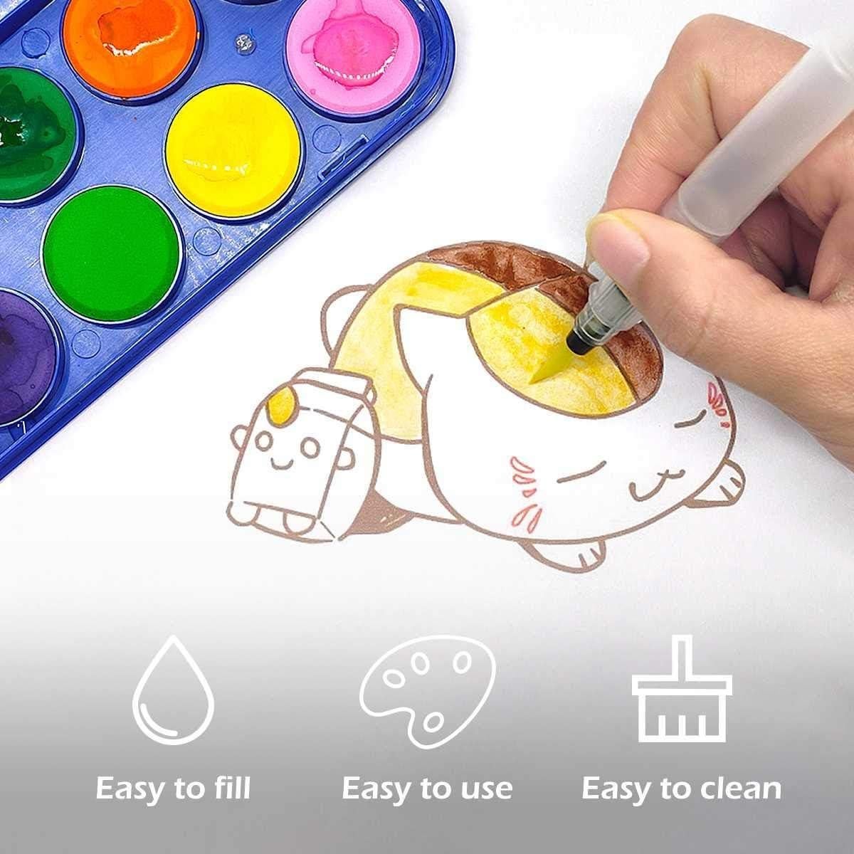 Juego de 9 Plumas de Pincel Acuarelables GOOHEE - Fáciles de Usar