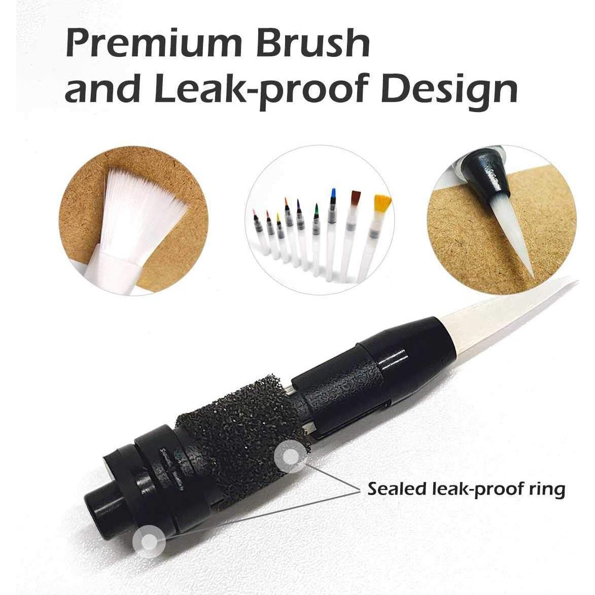 Juego de 9 Plumas de Pincel Acuarelables GOOHEE - Fáciles de Usar