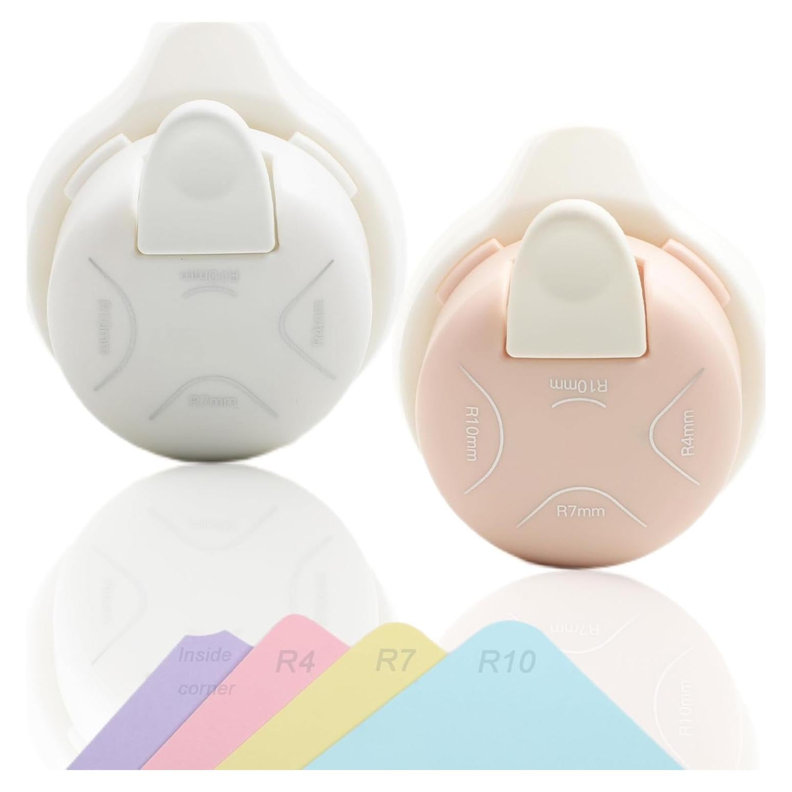 Troquelador de Esquinas 4 en 1 PRENDI - 2 Piezas Blanco y Rosa