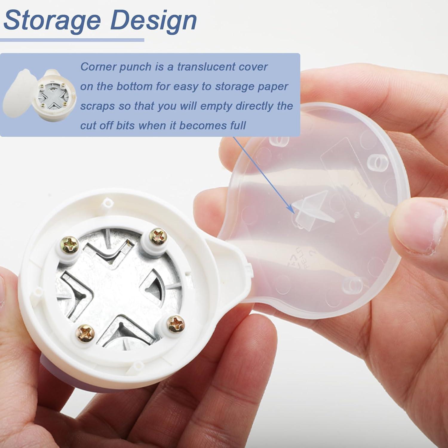 Troquelador de Esquinas 4 en 1 PRENDI - 2 Piezas Blanco y Rosa