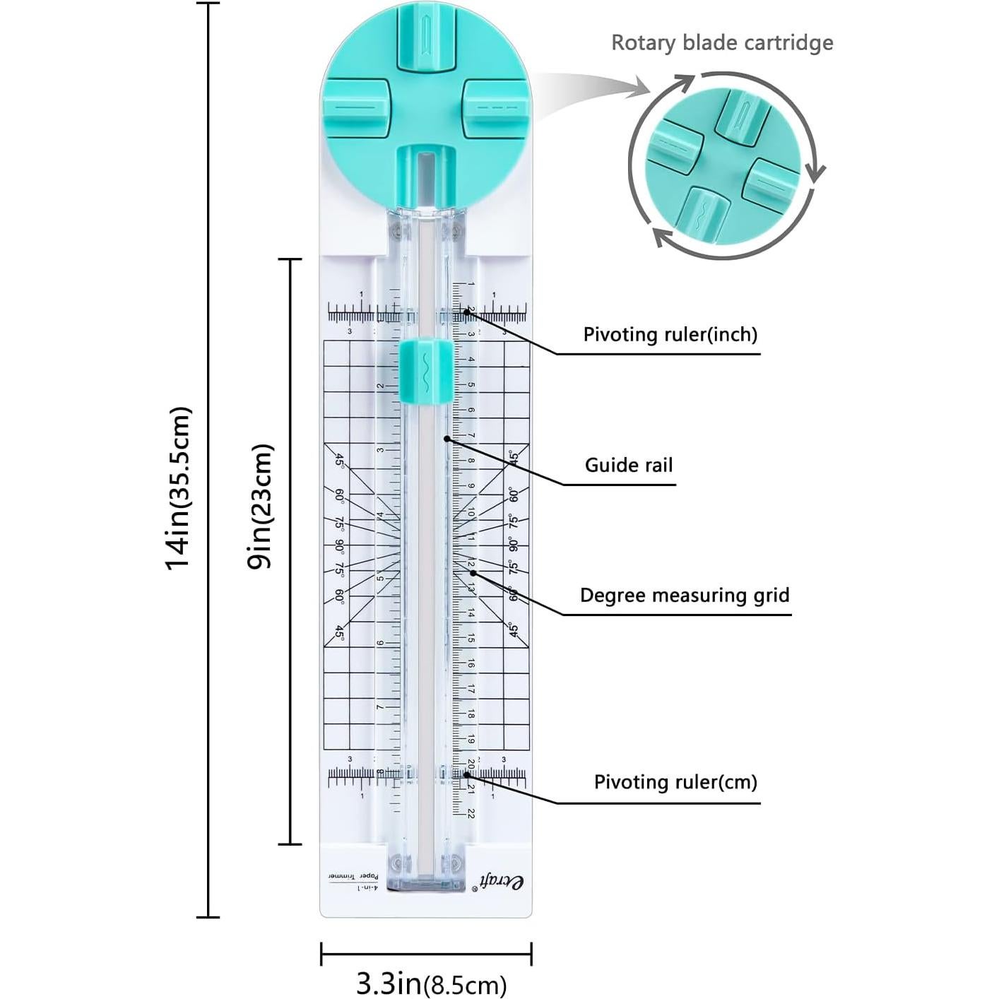 Cortadora de Papel Manualidades eCraft 4 Estilos 22.86 cm