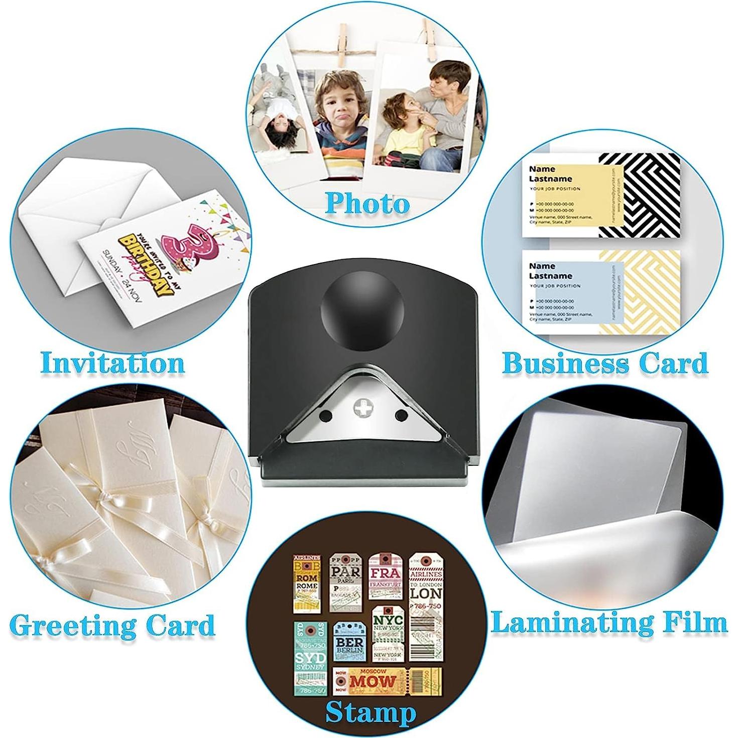 Cortador de Esquinas de Papel YUENTOEN 4mm Negro Manual