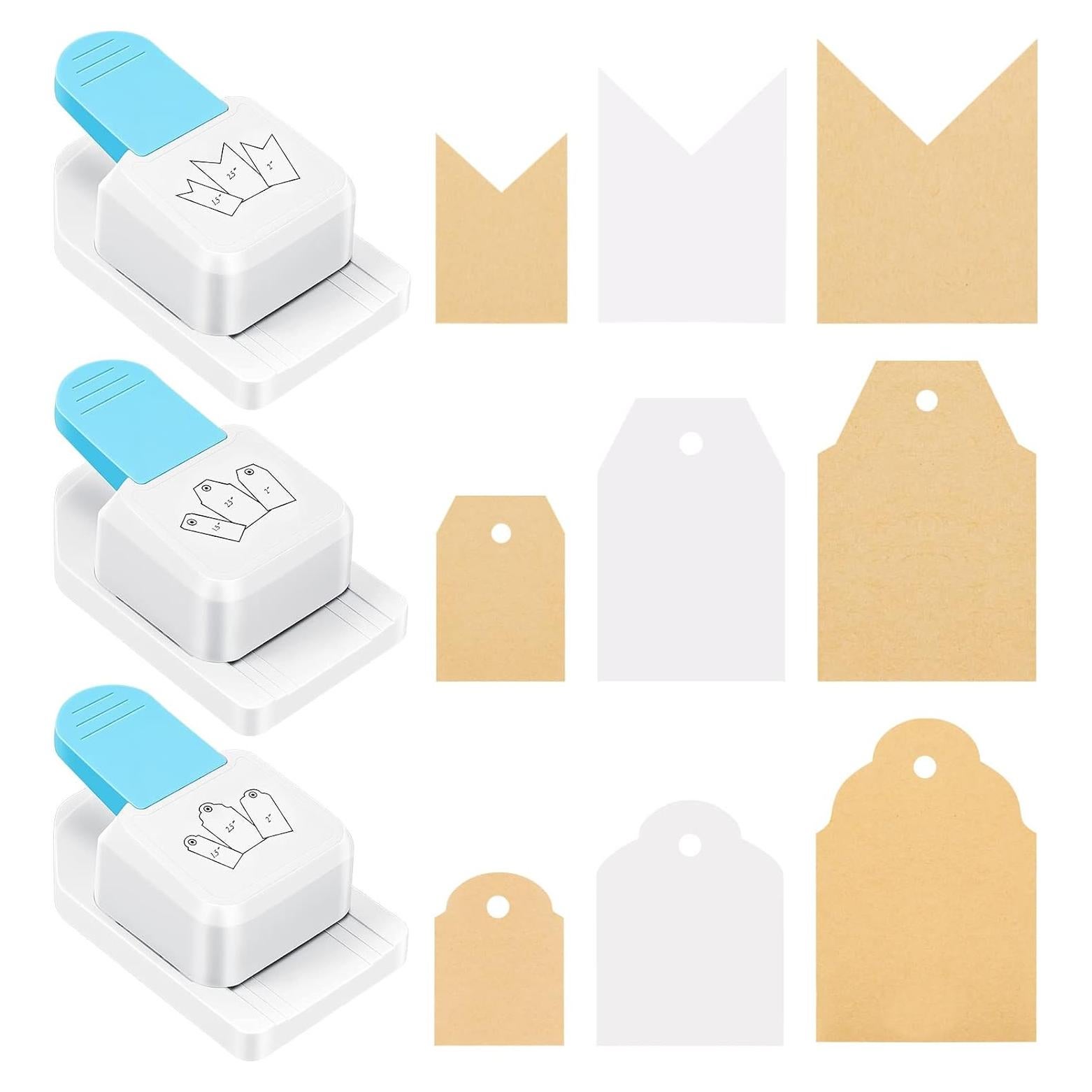 Perforador de Etiquetas 3 en 1 Fuutreo - 3 Tamaños 3.81cm, 5.08cm, 6.35cm