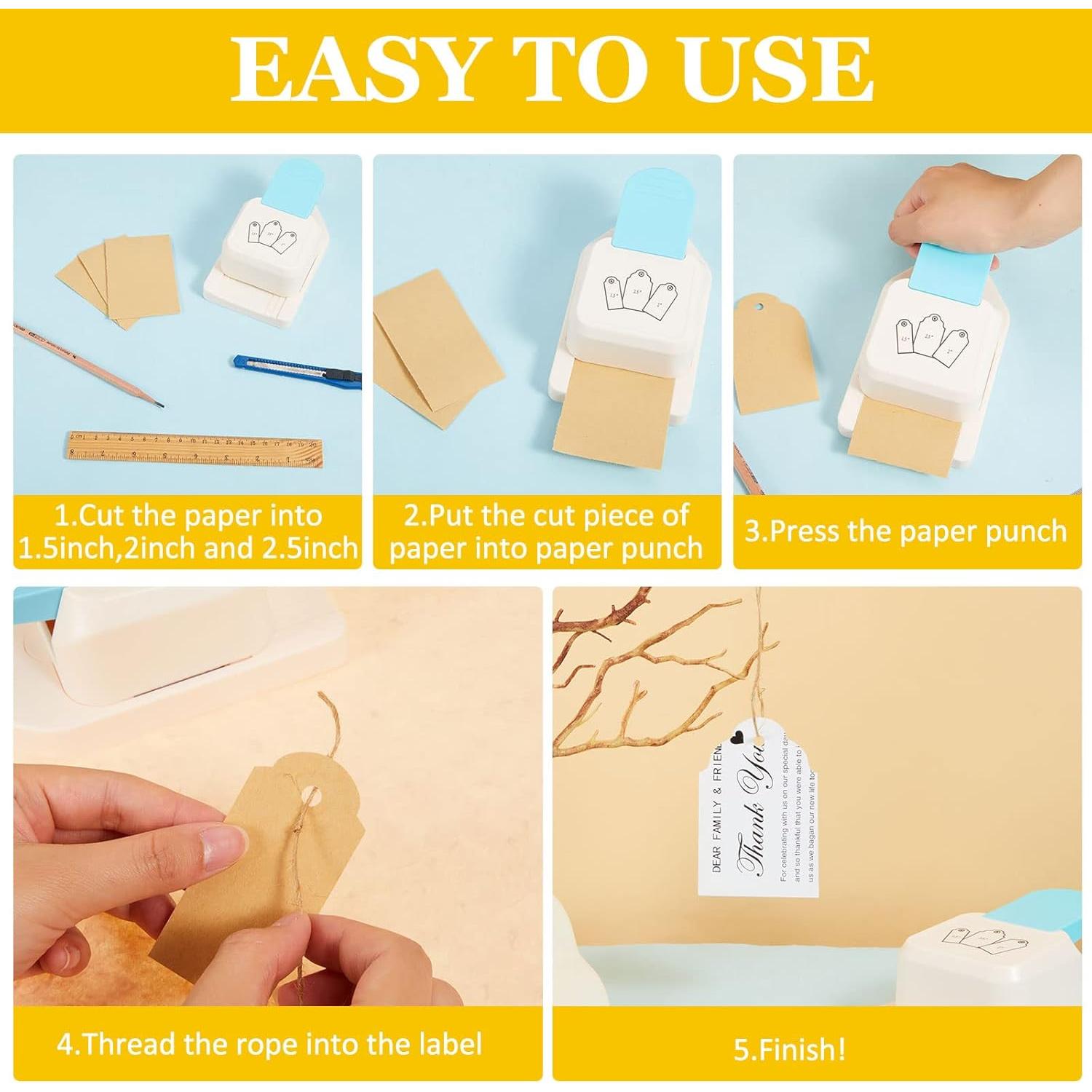 Perforador de Etiquetas 3 en 1 Fuutreo - 3 Tamaños 3.81cm, 5.08cm, 6.35cm