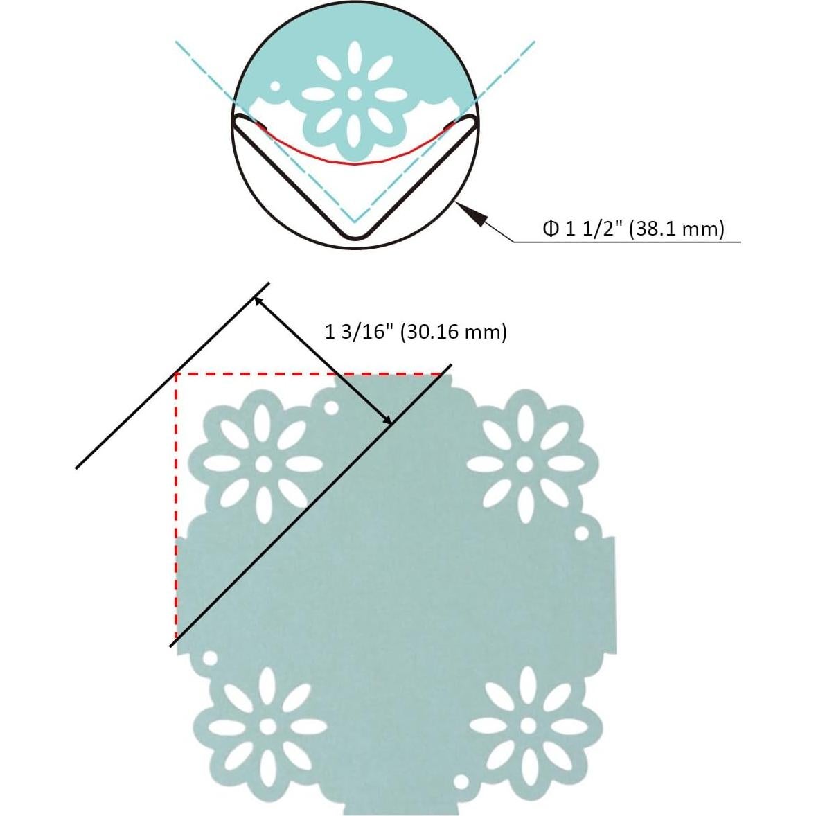 Troquel de Esquina Bira Craft Margarita 10.8x9.5 cm Rosa