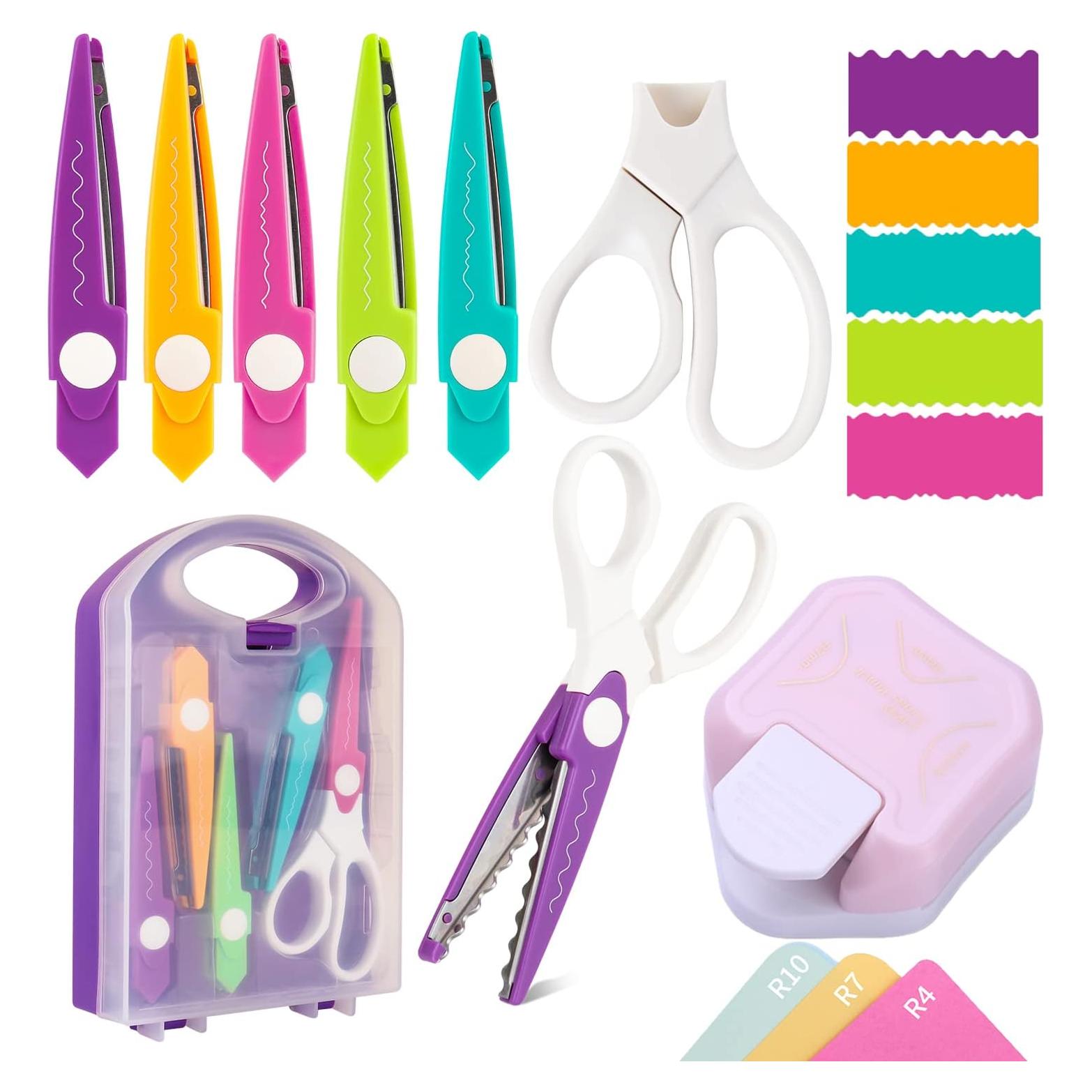 Juego de Tijeras de Manualidades BAOFALI 6 Piezas con Perforadora