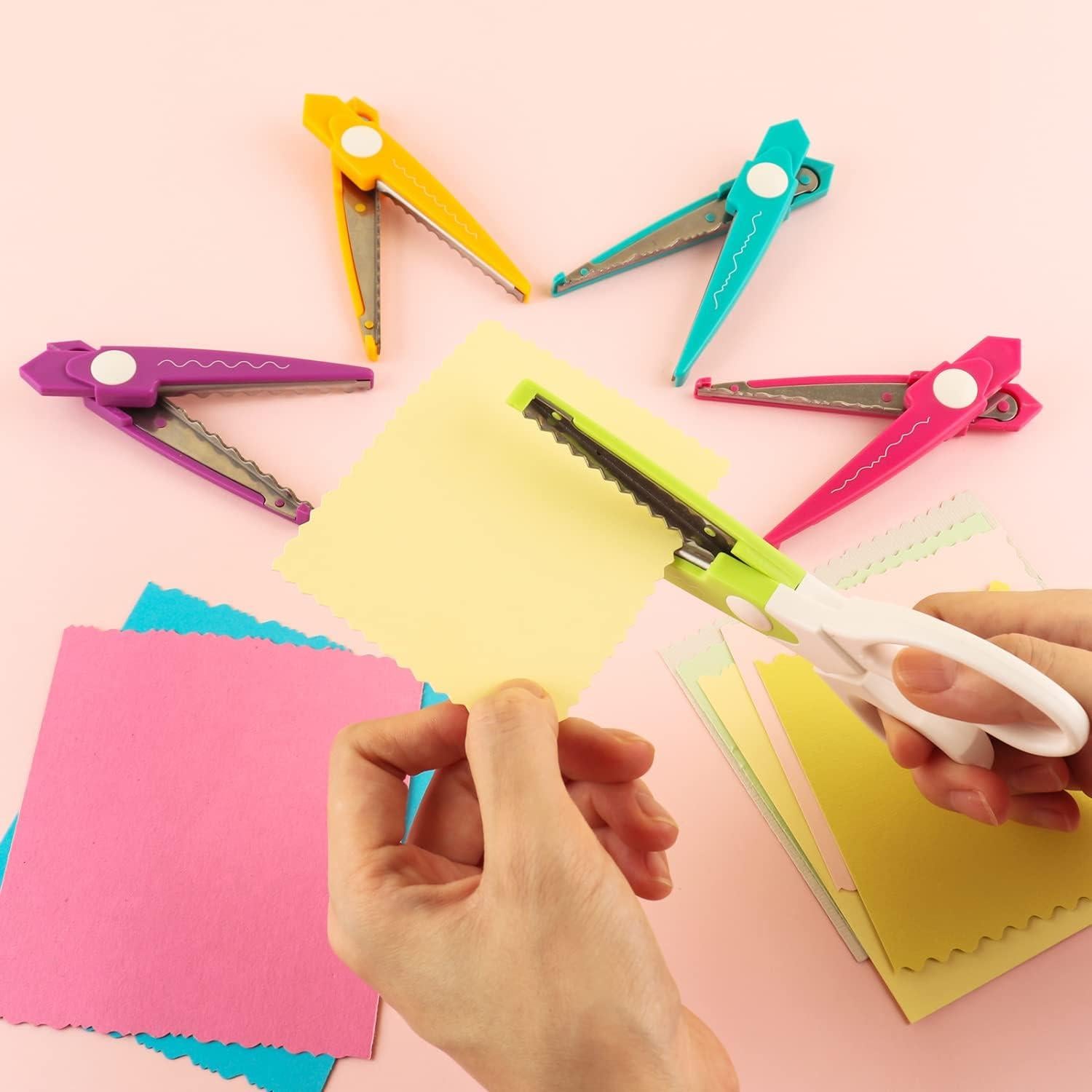 Juego de Tijeras de Manualidades BAOFALI 6 Piezas con Perforadora