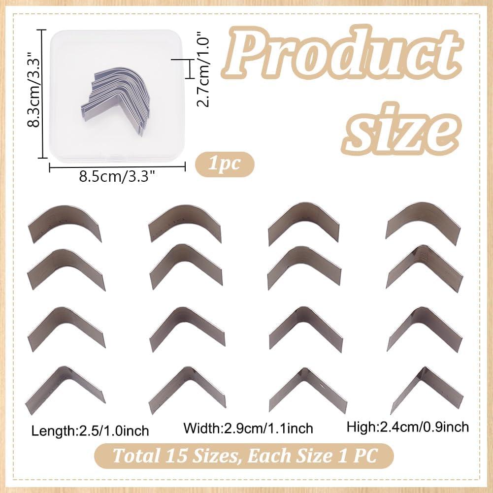 Conjunto de Troqueles de Esquinas PH PandaHall 15 Tamaños para Cuero