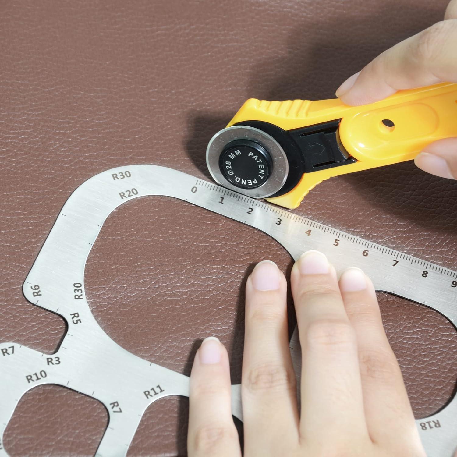 Plantilla de Medición UPTTHOW para Corte de Cuero - Acero Inoxidable